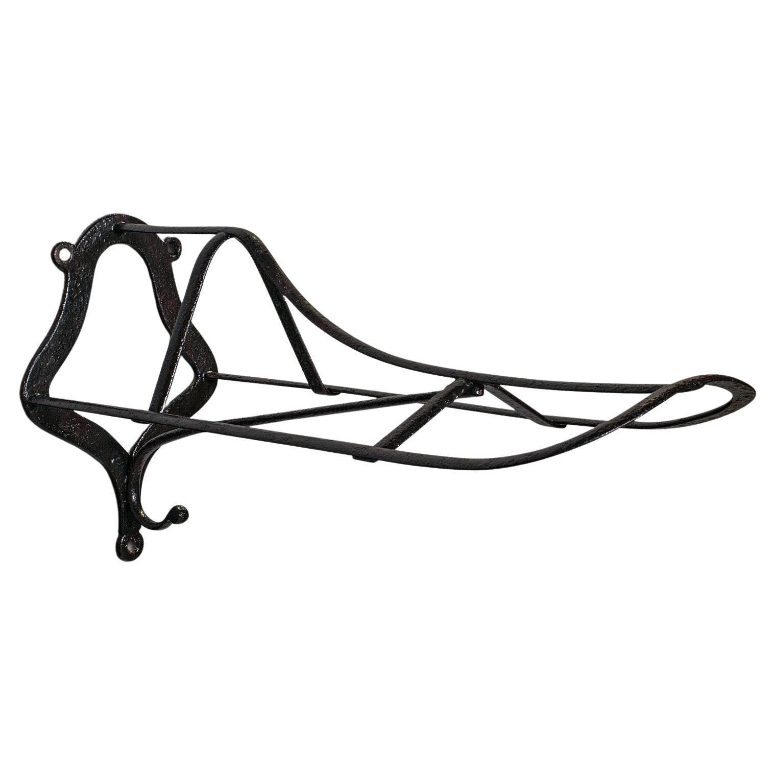 Antique Duck Bill Saddle Rack, Hierro fundido Inglés Ecuestre Tack Rest, Victorian