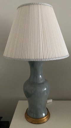 Antique Duck Egg Blue Ceramic Vase Lamp