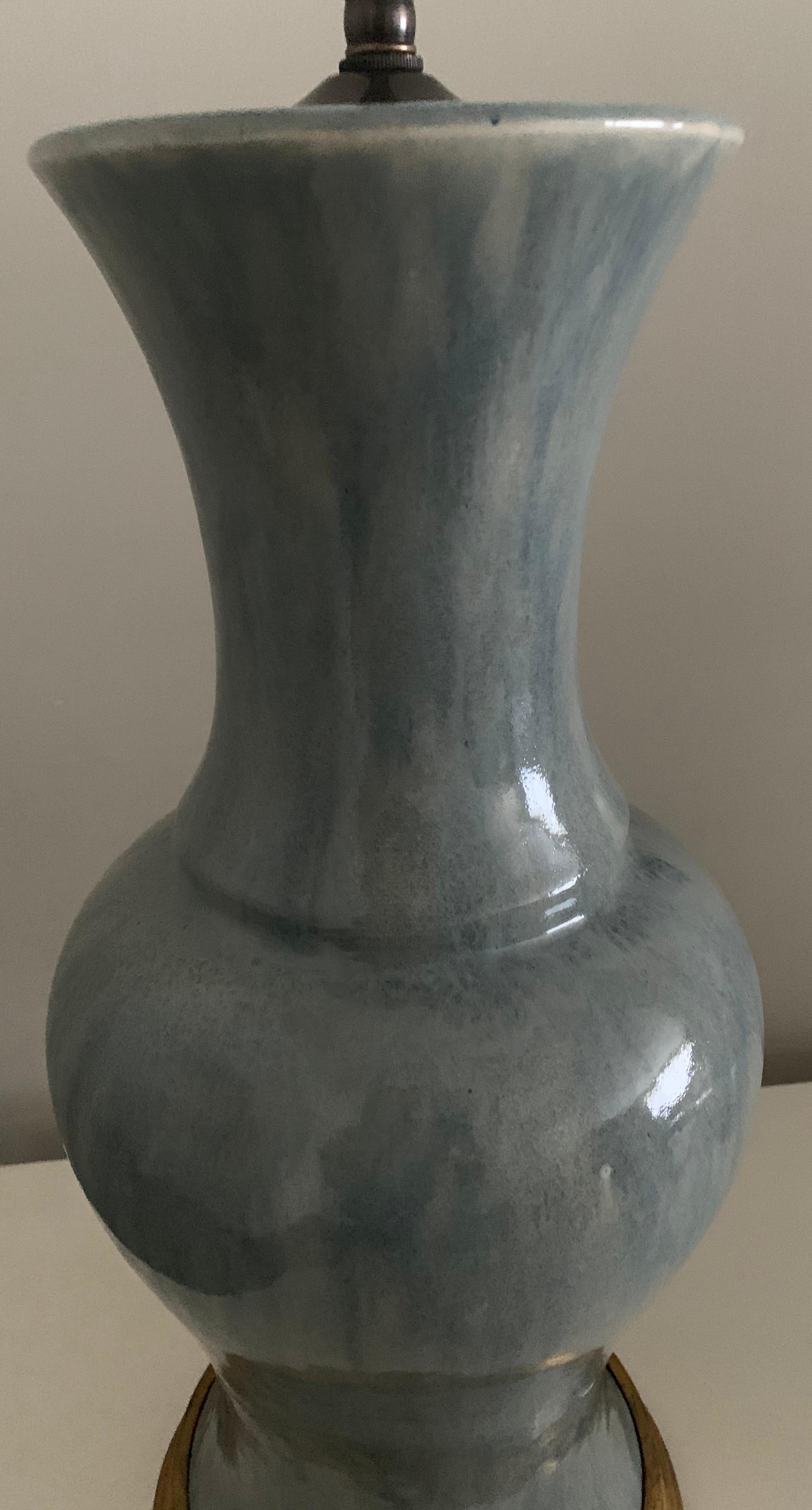 American Antique Duck Egg Blue Ceramic Vase Lamp