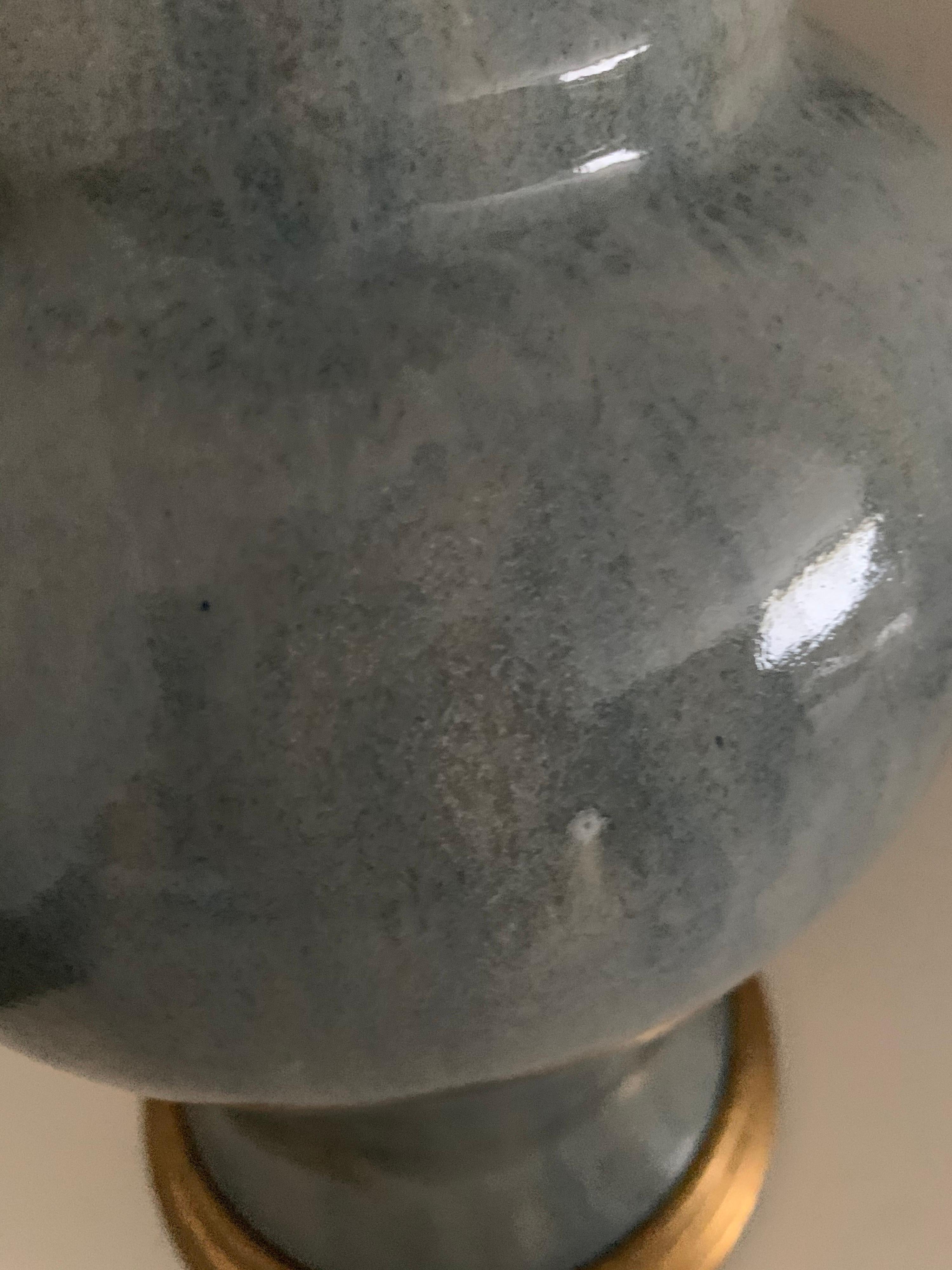 Glazed Antique Duck Egg Blue Ceramic Vase Lamp