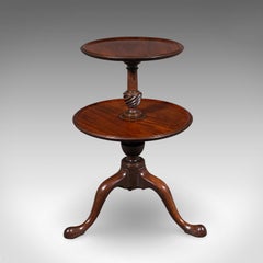 Antique Dumb Waiter, English Two Tier Afternoon Tea Serving Stand, Regency, 1820
