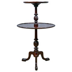 Antique Dumb Waiter, English, Victorian, Mahogany, Two-Tier Table, 19th Century