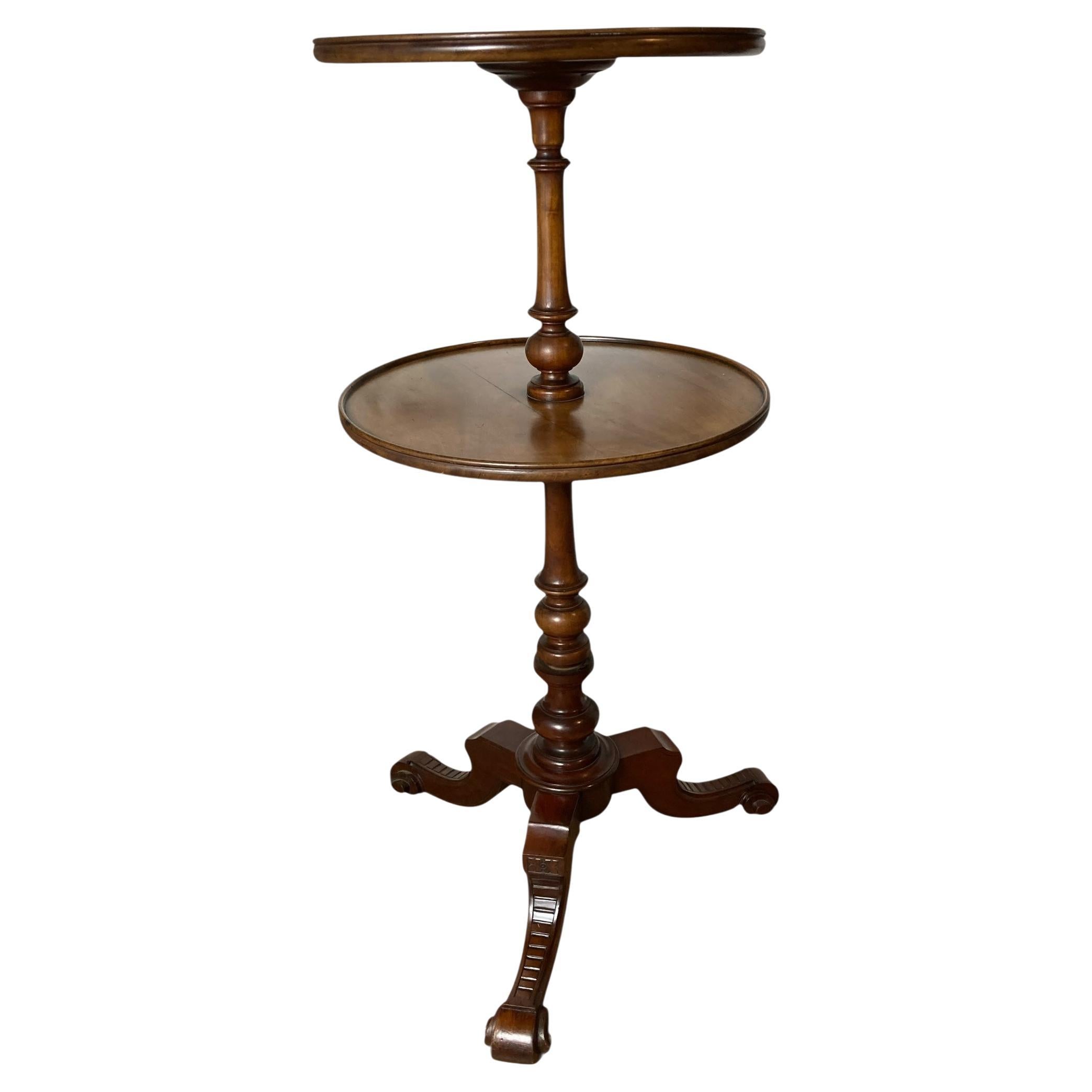 Antique Dumb Waiter Two Tier Mahogany Georgian serving table Plant Stand