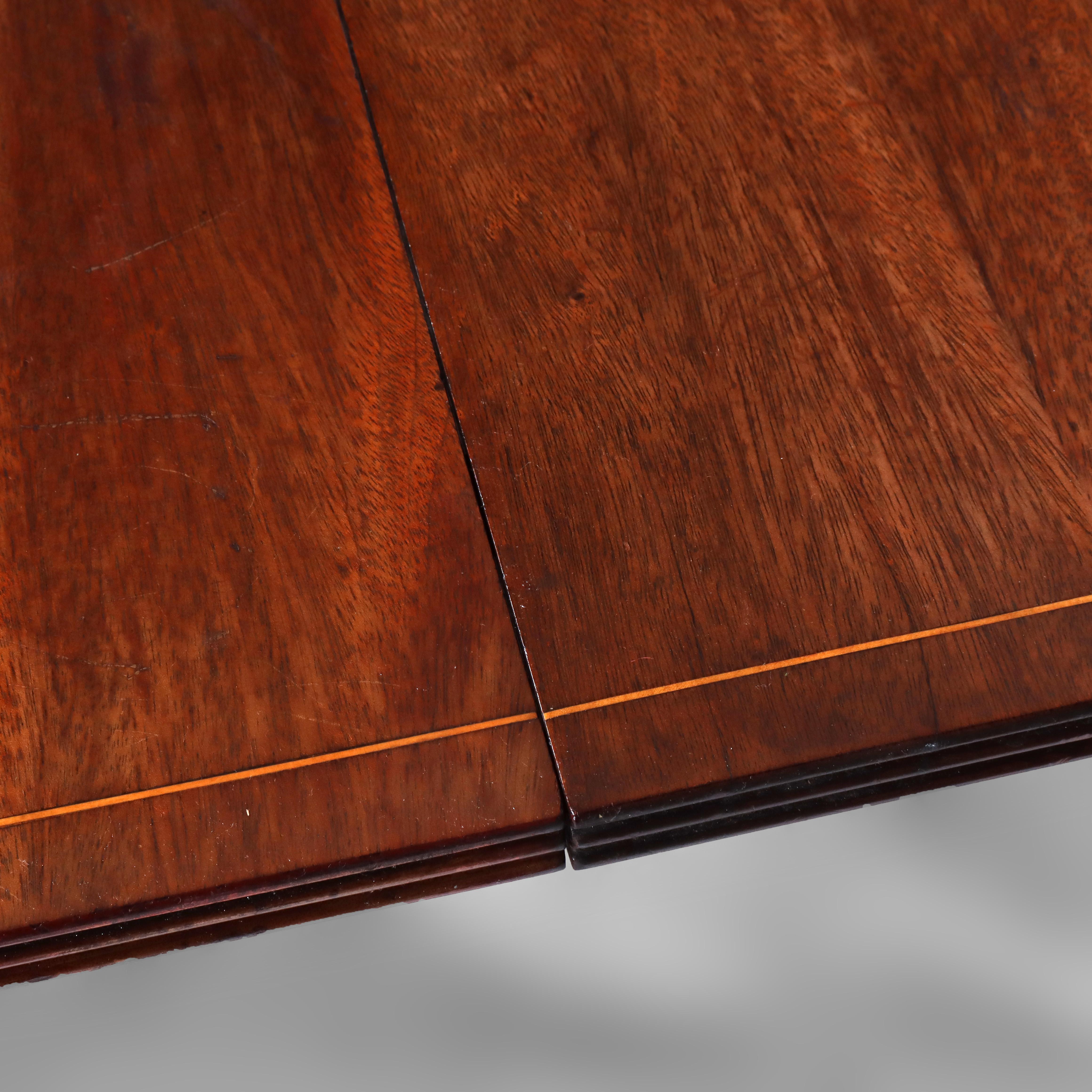Antique Duncan & Phyfe 14' Mahogany Fur-Piece Pedestal Banquet Table For Sale 2