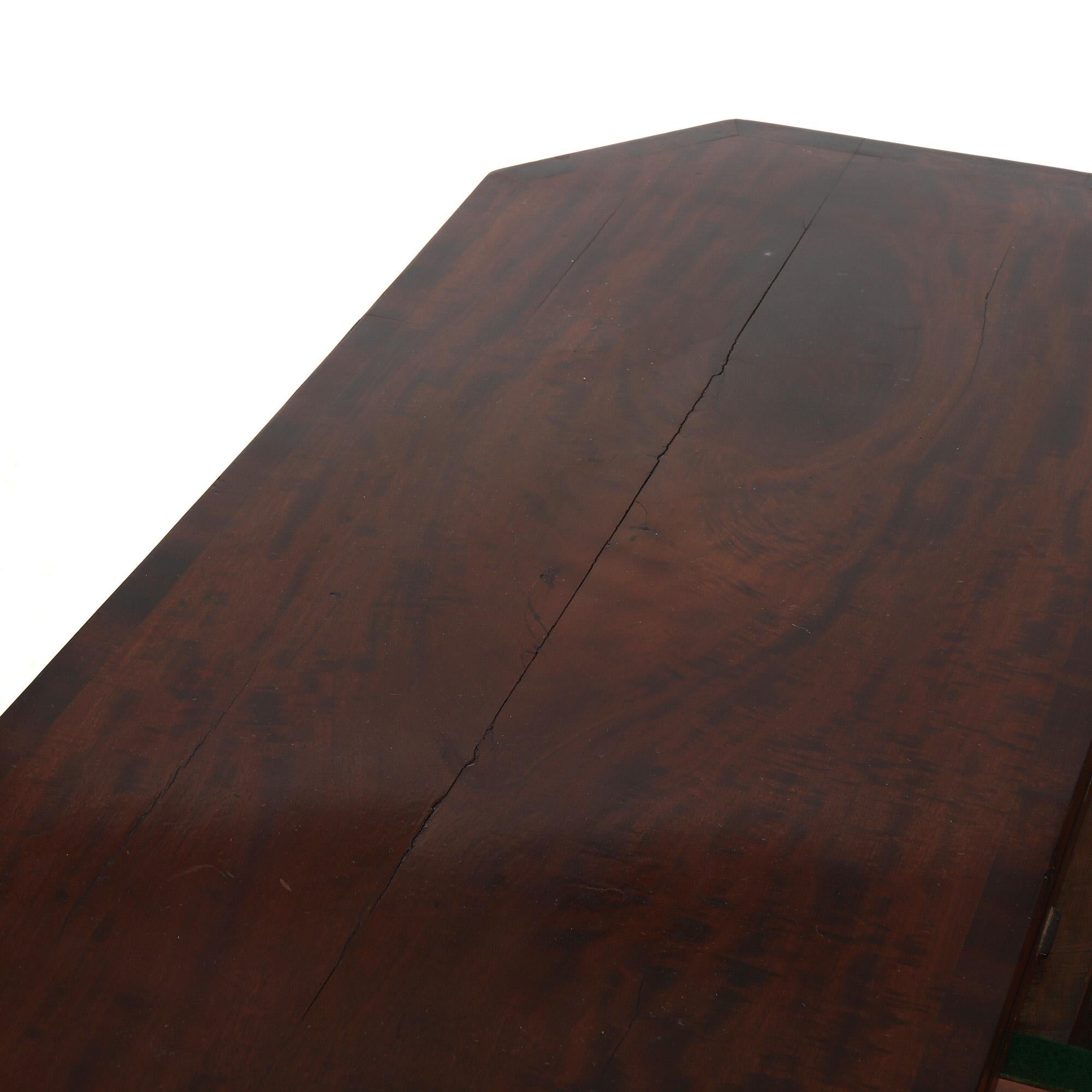 Antique Duncan Phyfe Carved Banded & Gilt Flame Mahogany Game Table 6