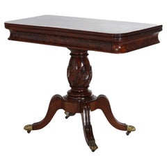 Antique Duncan Phyfe Carved Mahogany Card Table C1830’s
