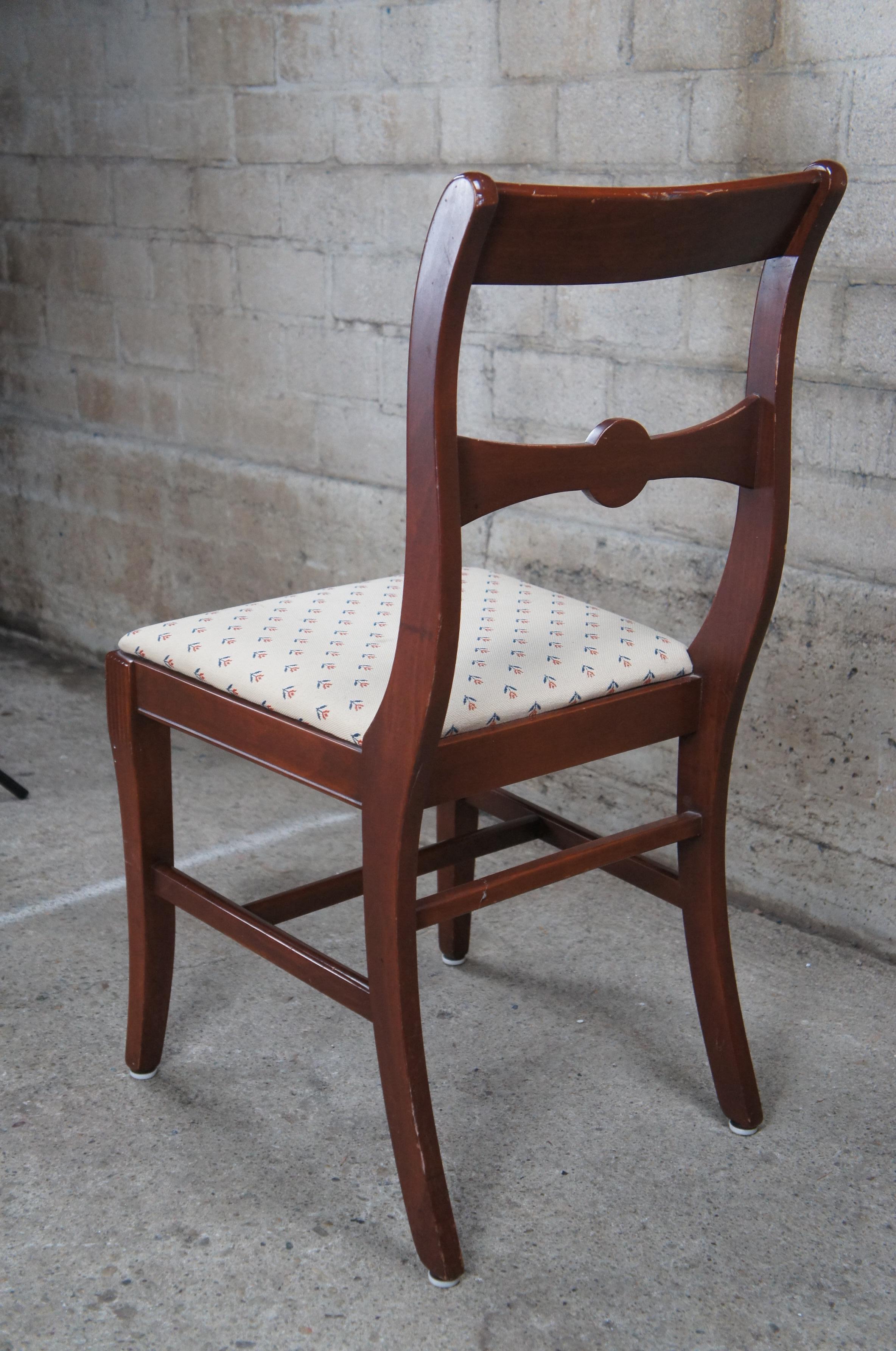 Upholstery Antique Duncan Phyfe English Regency Style Mahogany Bow Back Dining Side Chair  For Sale