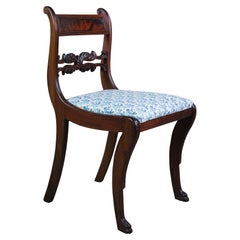 Antique Duncan Phyfe Klismos Flame Mahogany Parlor Paw Foot Chair Empire Regency