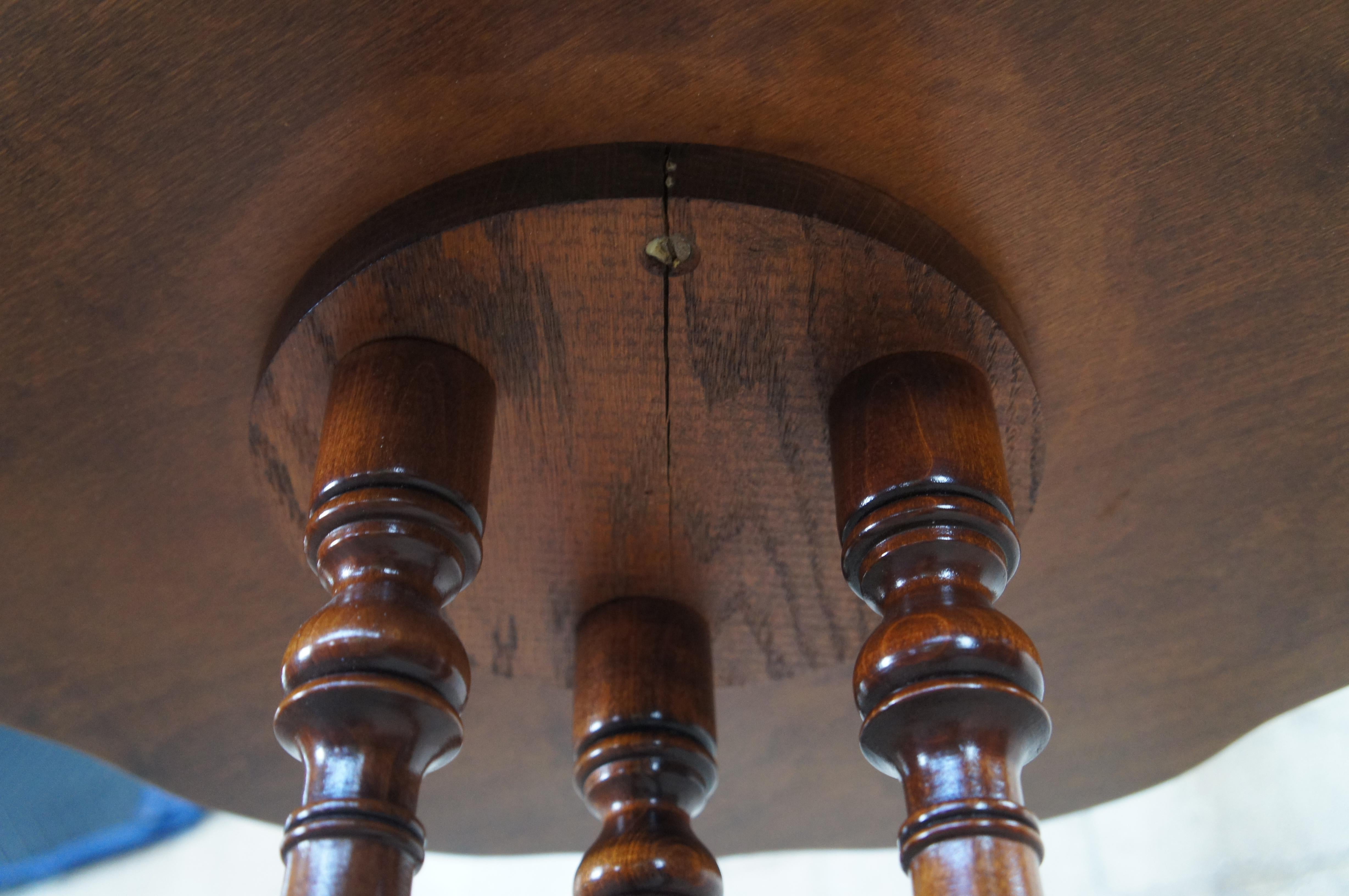 Antique Duncan Phyfe Mahogany Serpentine Pie Crust Pedestal Tea Table Stand 5