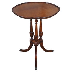 Antique Duncan Phyfe Mahogany Serpentine Pie Crust Pedestal Tea Table Stand