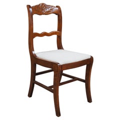 Antique Duncan Phyfe Style Mahogany Carved Rose Back Dining Side Chair
