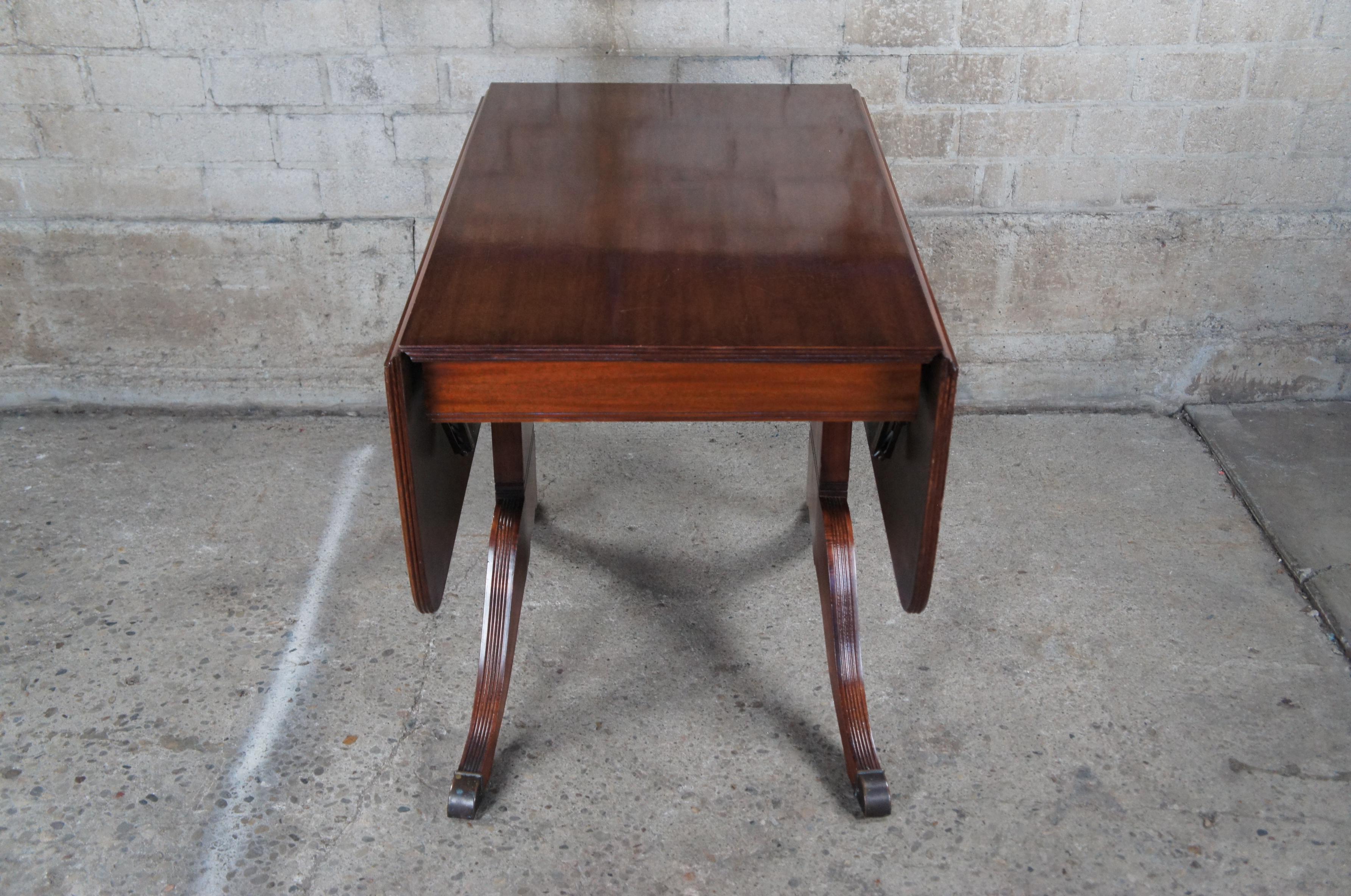 Antique Duncan Phyfe Style Mahogany Drop Leaf Dining or Breakfast Table Console 1