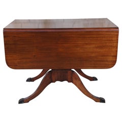 Used Duncan Phyfe Style Mahogany Drop Leaf Dining or Breakfast Table Console