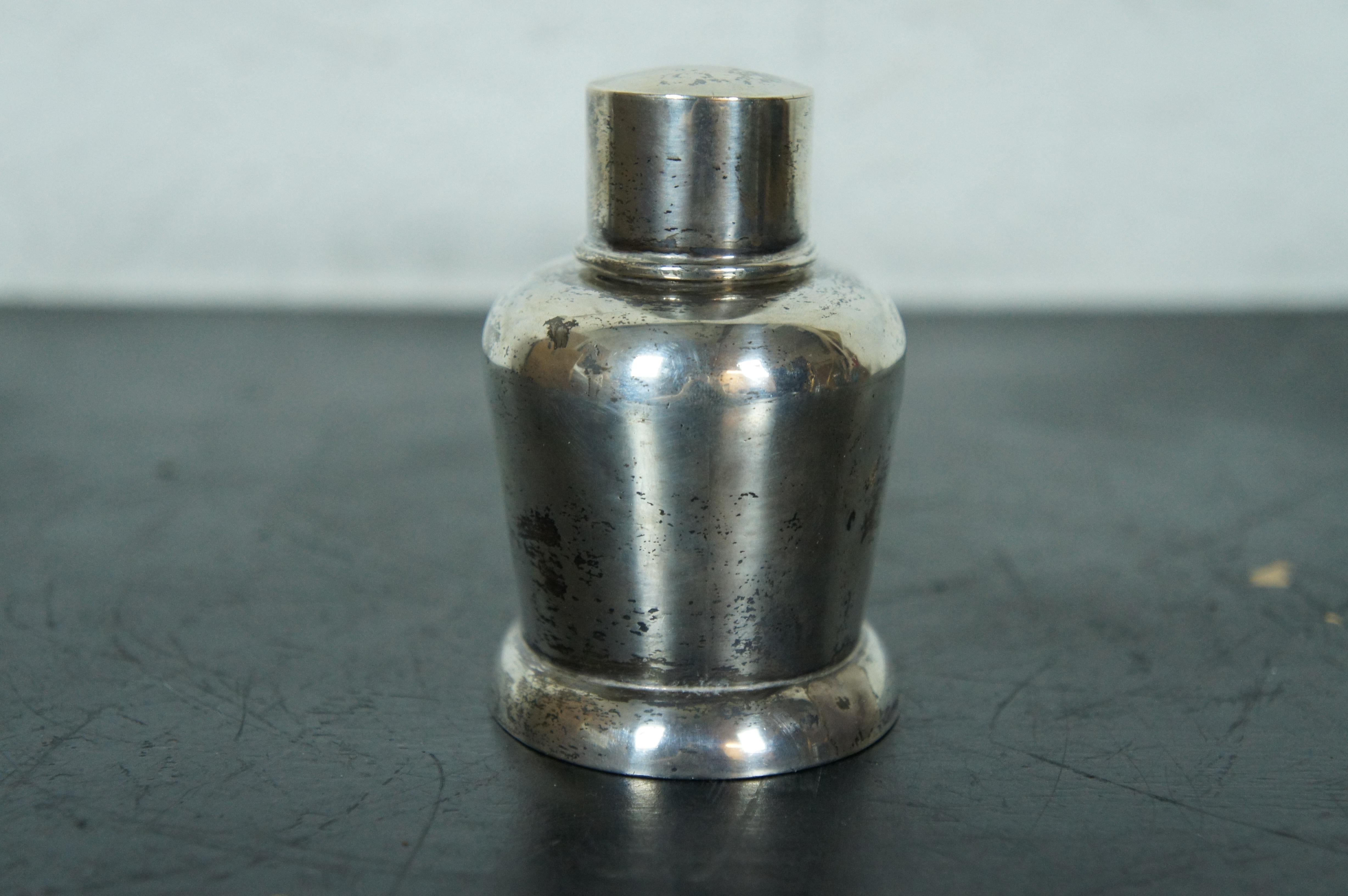 Inizio XX secolo Antico 1912 Duncan & Scobbie Birmingham Sterling Silver Tea Canister Caddy 177g in vendita