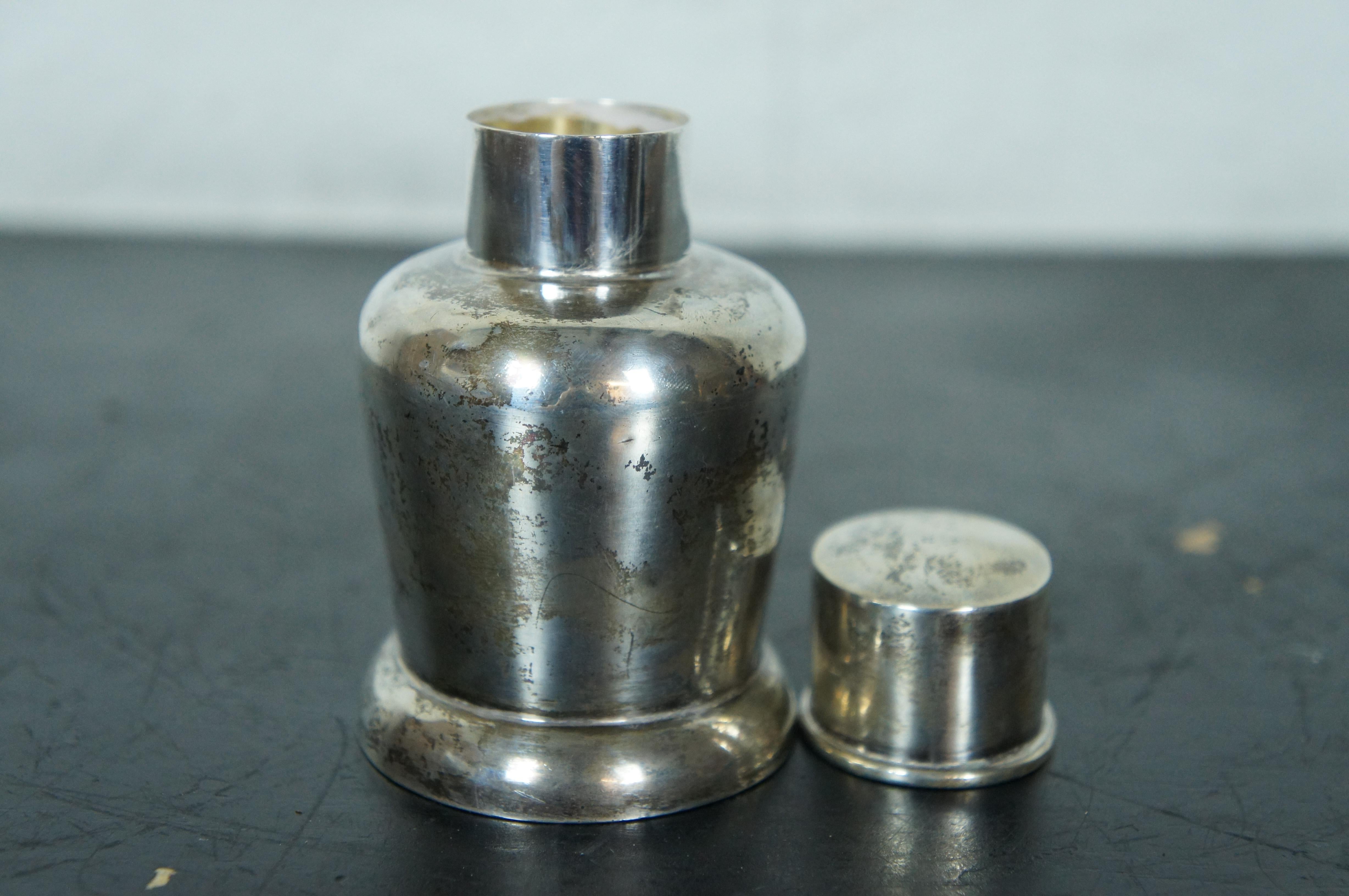 Antico 1912 Duncan & Scobbie Birmingham Sterling Silver Tea Canister Caddy 177g in vendita 1