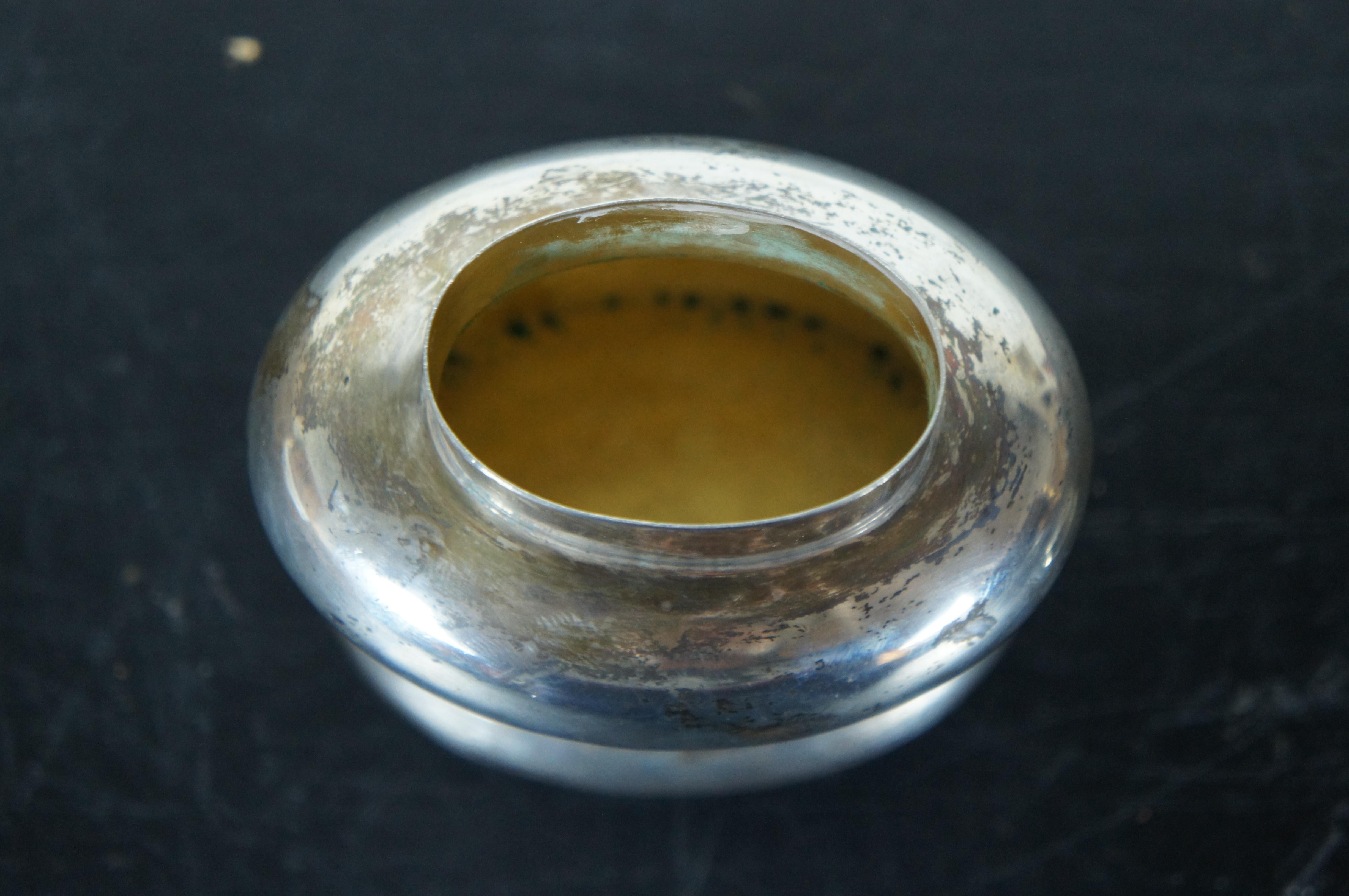 Antico 1912 Duncan & Scobbie Birmingham Sterling Silver Tea Canister Caddy 177g in vendita 3