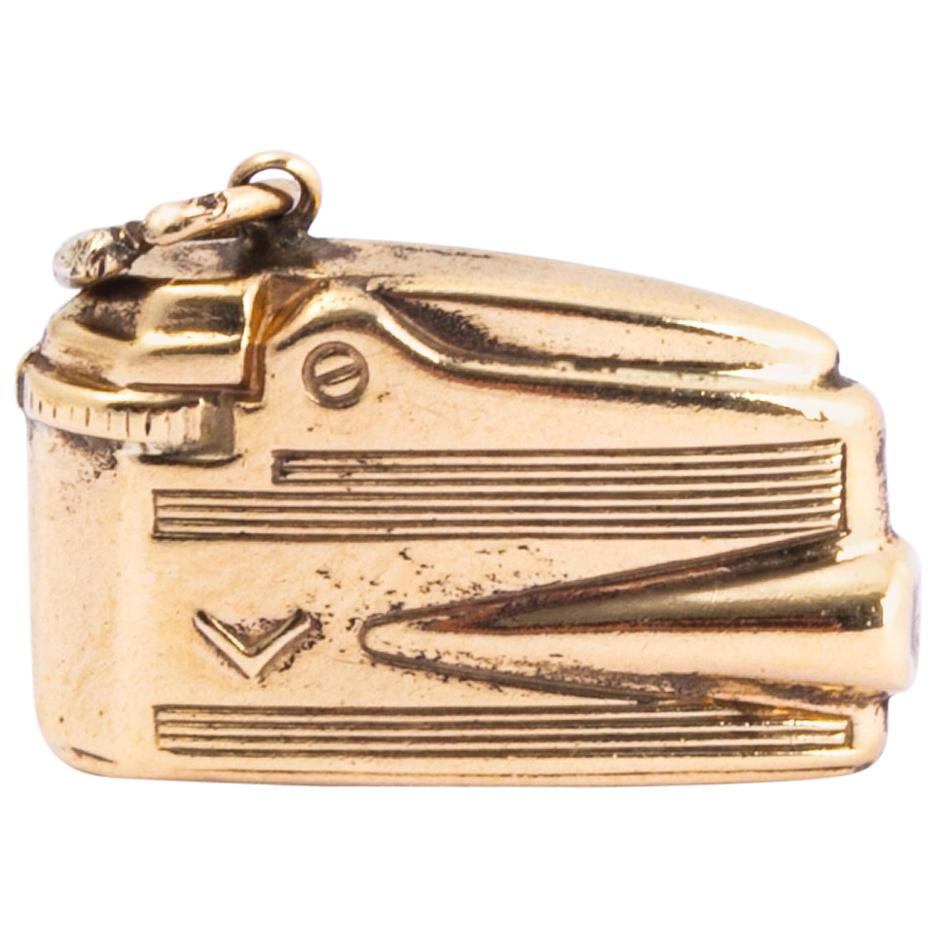 Antikes Dunhill Style Feuerzeug 9 Karat Gold Charme