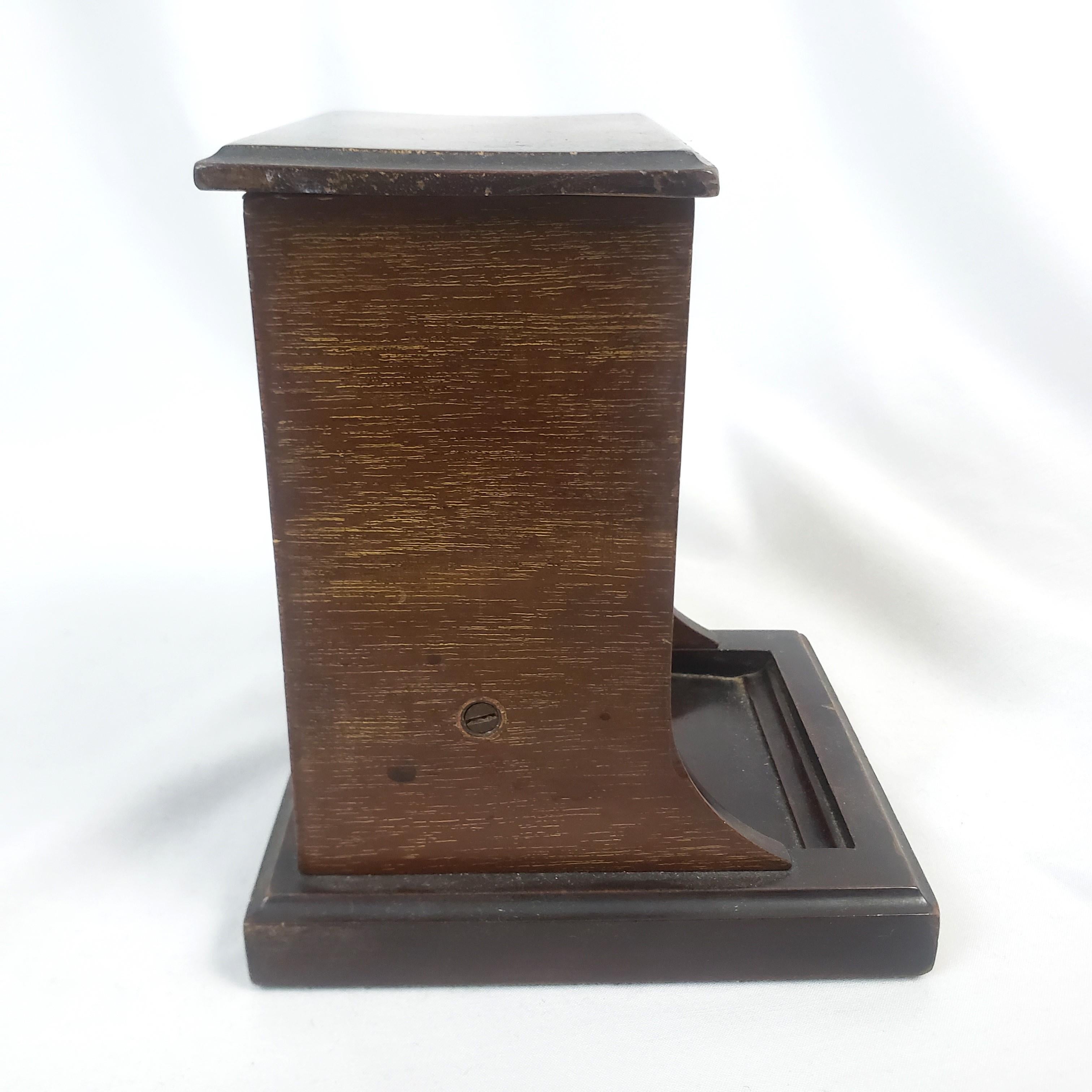 English Antique Dunhill Wooden Table Top Cigarette Dispenser For Sale