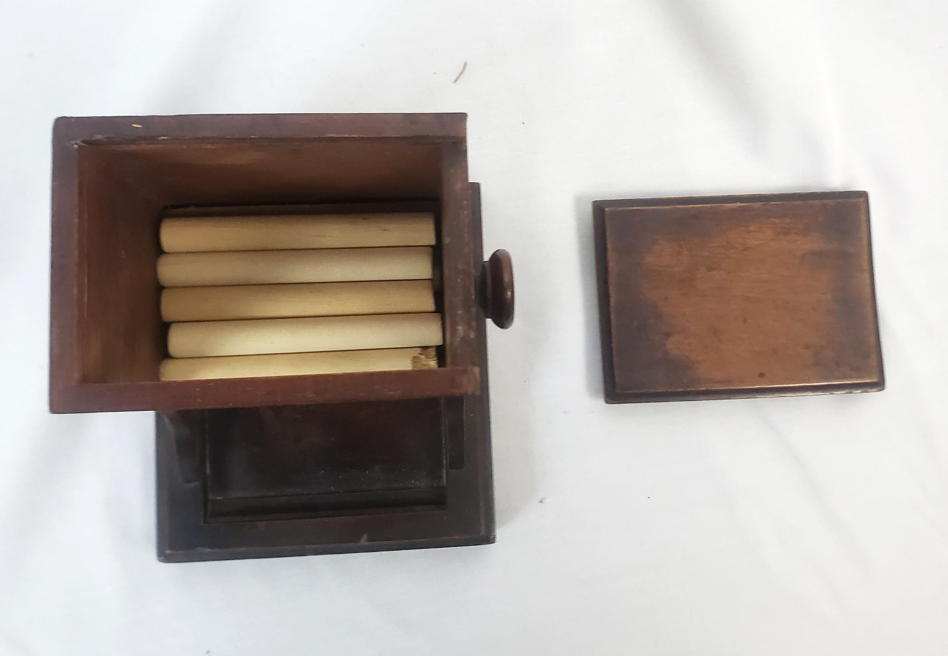 Machine-Made Antique Dunhill Wooden Table Top Cigarette Dispenser For Sale