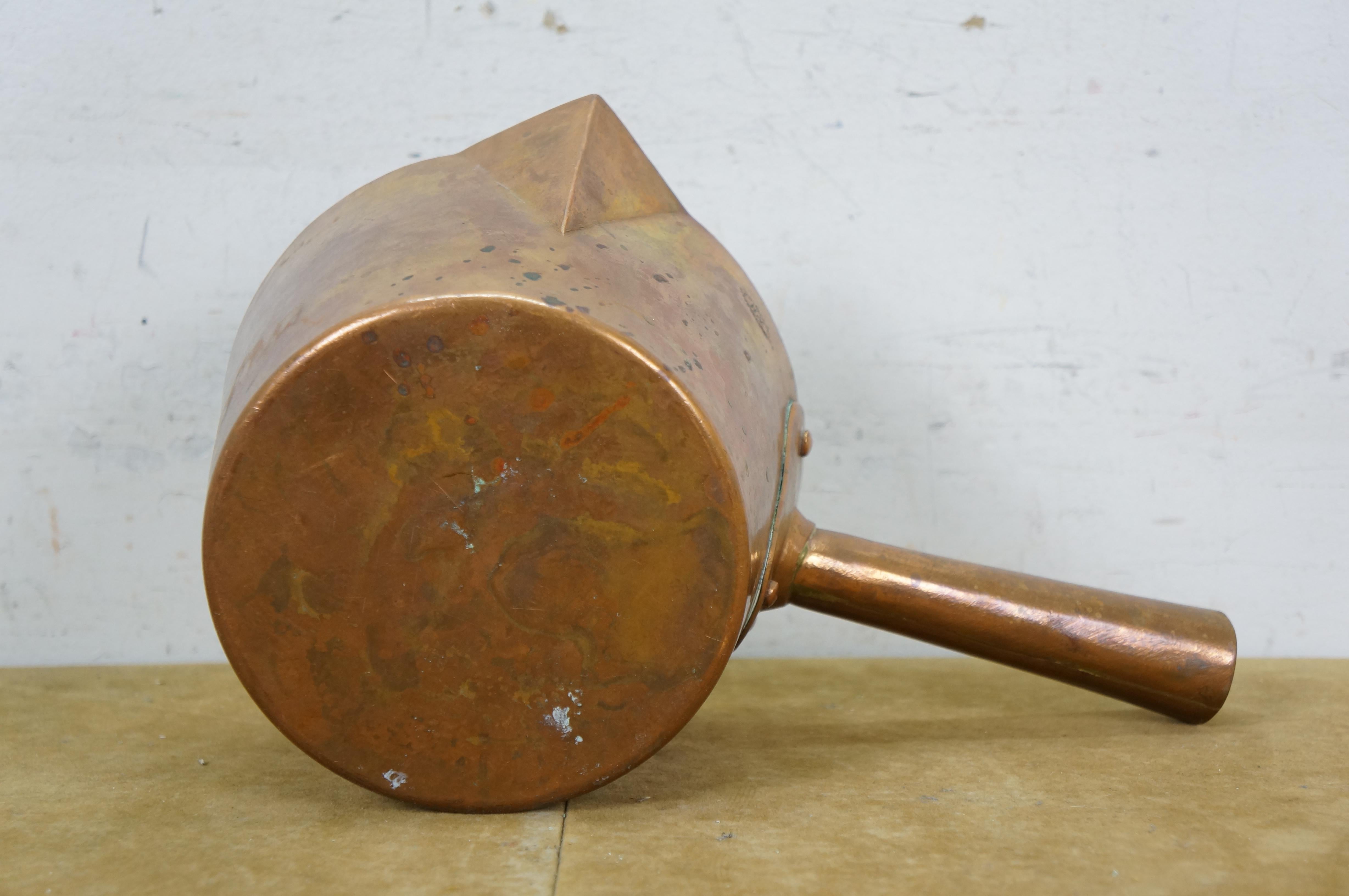 Antique Duparquet DH&M Copper Sugar Candy Jam Sauce Pot Pan w Spout 12