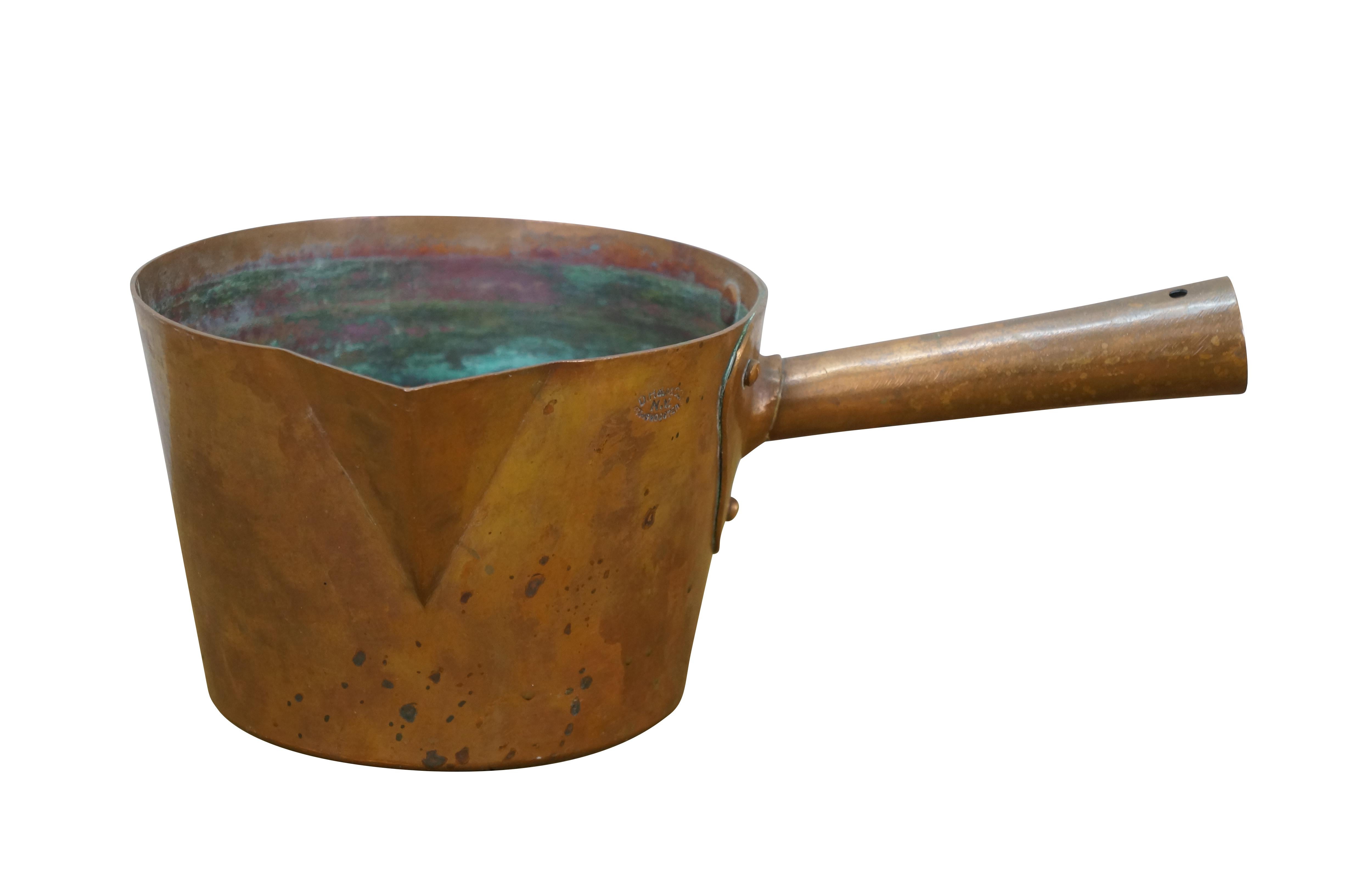 Bauhaus Antique Duparquet DH&M Copper Sugar Candy Jam Sauce Pot Pan w Spout 12