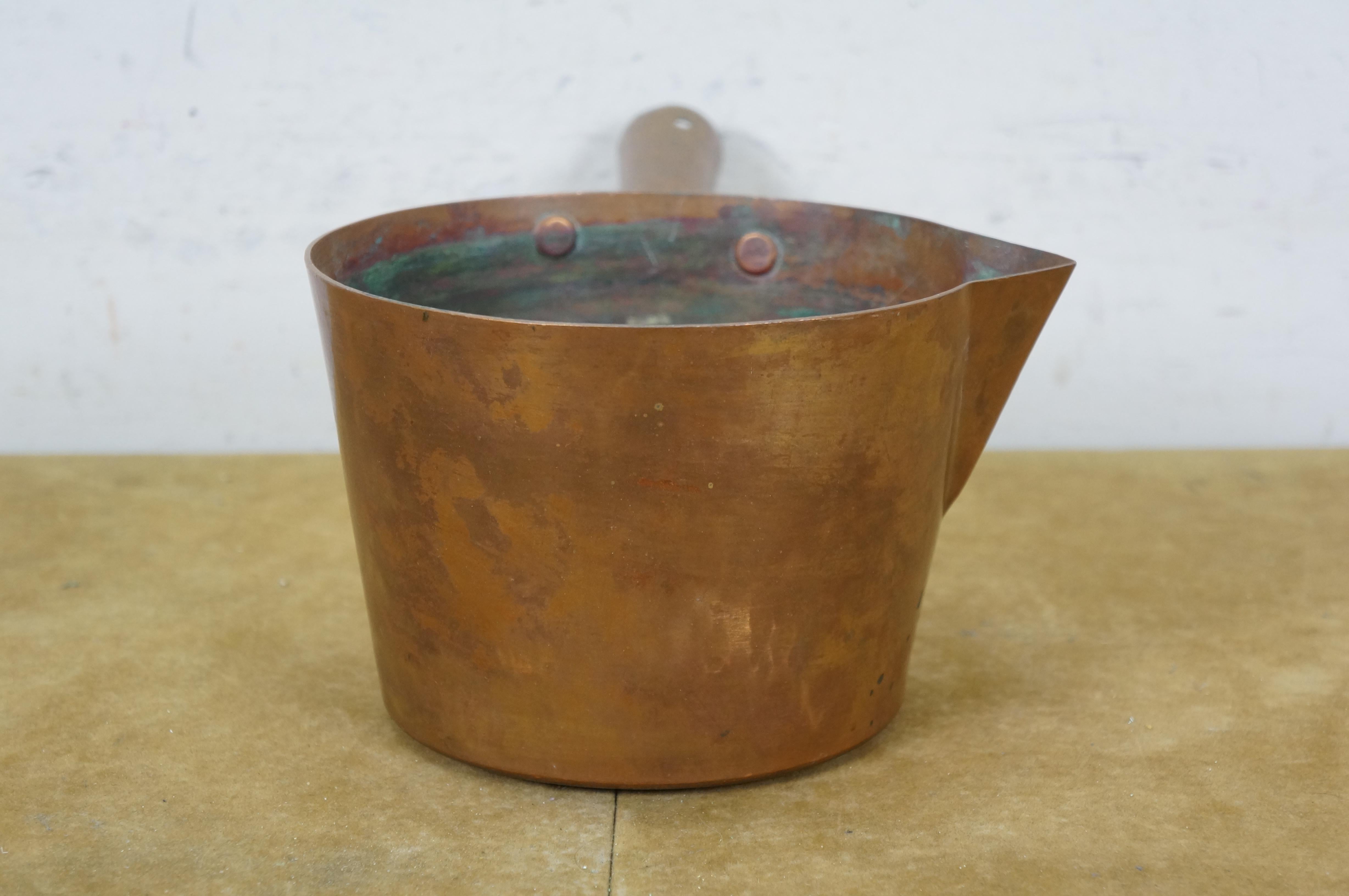 Antique Duparquet DH&M Copper Sugar Candy Jam Sauce Pot Pan w Spout 12