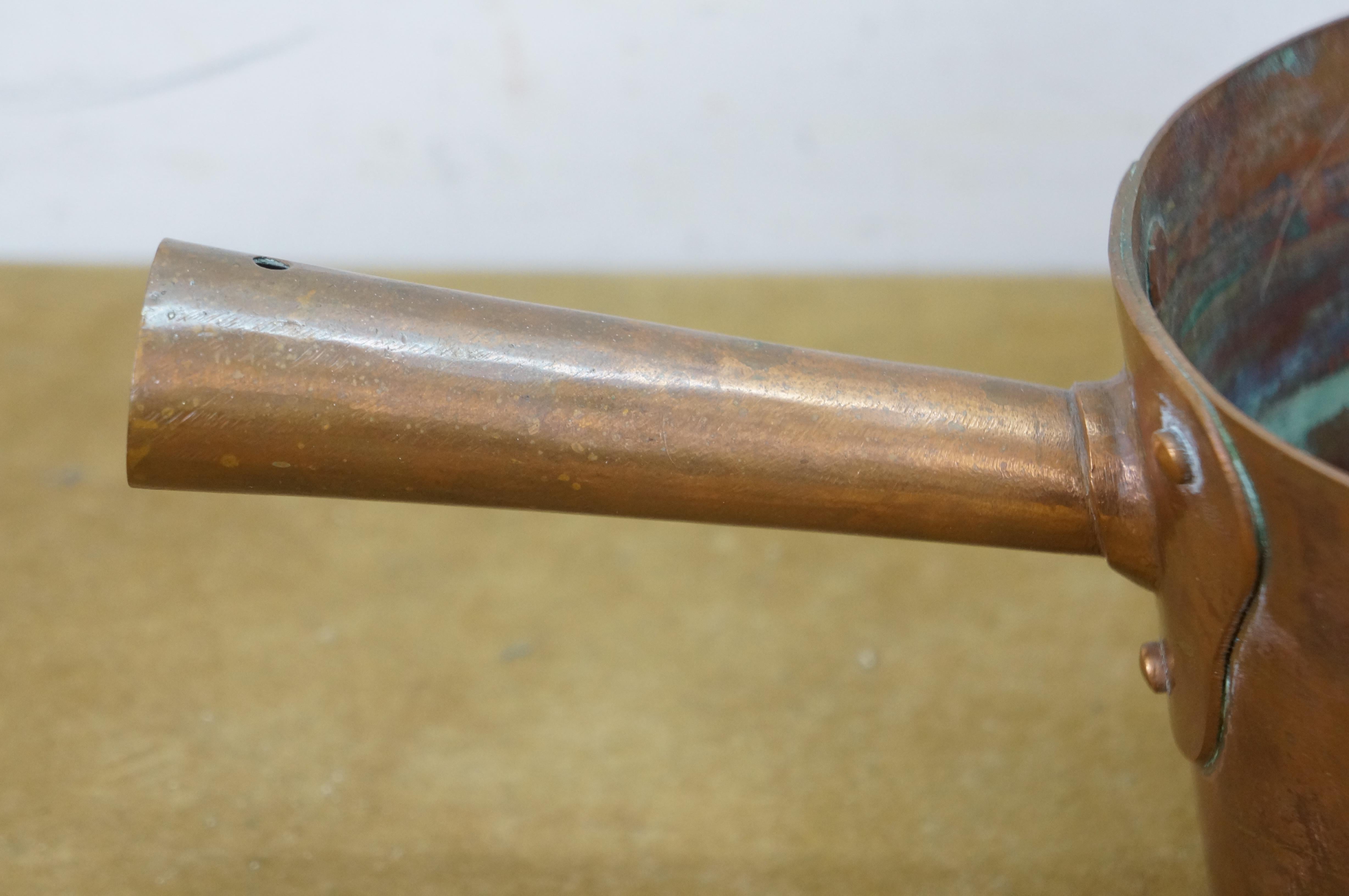Antique Duparquet DH&M Copper Sugar Candy Jam Sauce Pot Pan w Spout 12