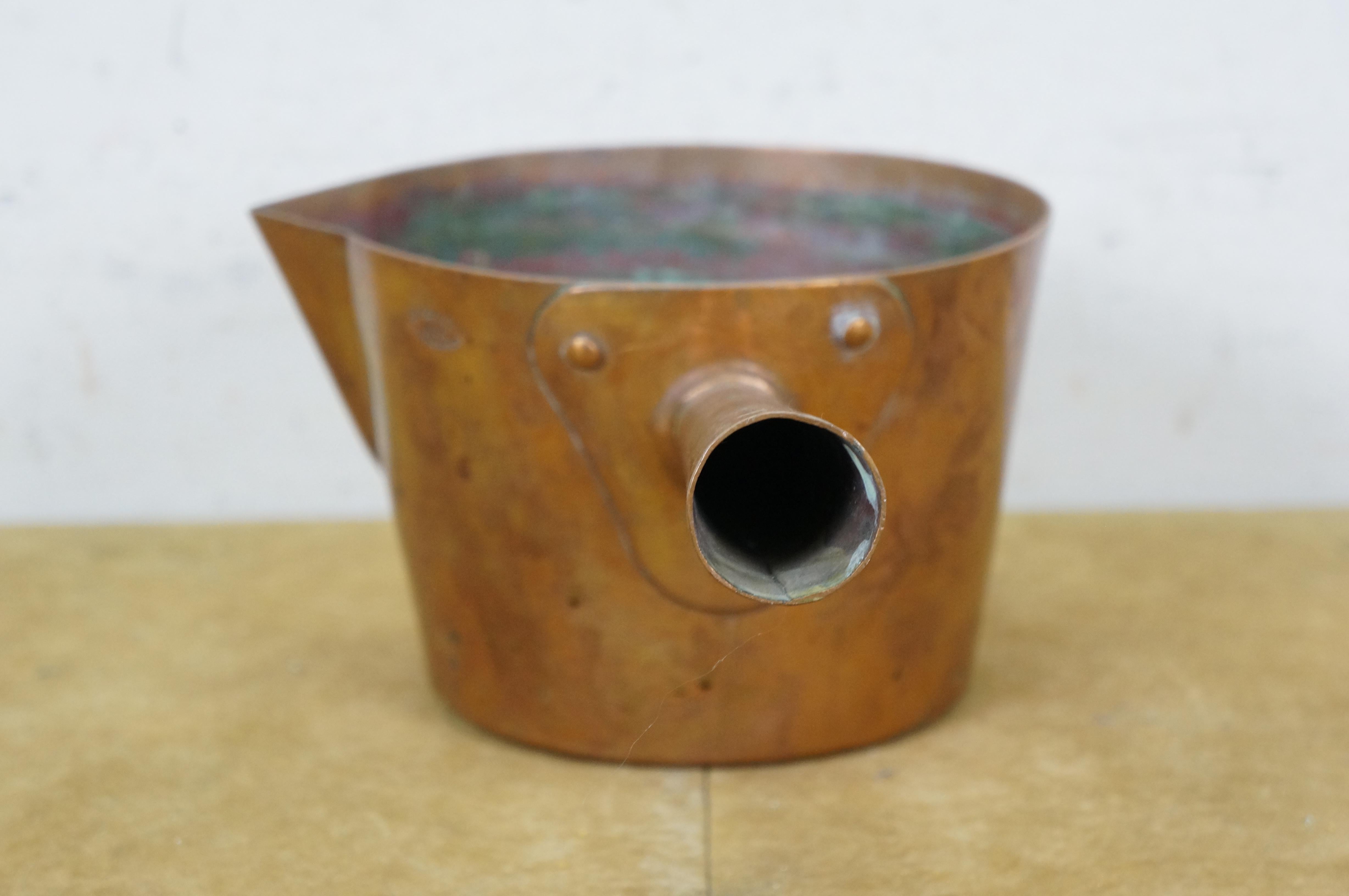Antique Duparquet DH&M Copper Sugar Candy Jam Sauce Pot Pan w Spout 12