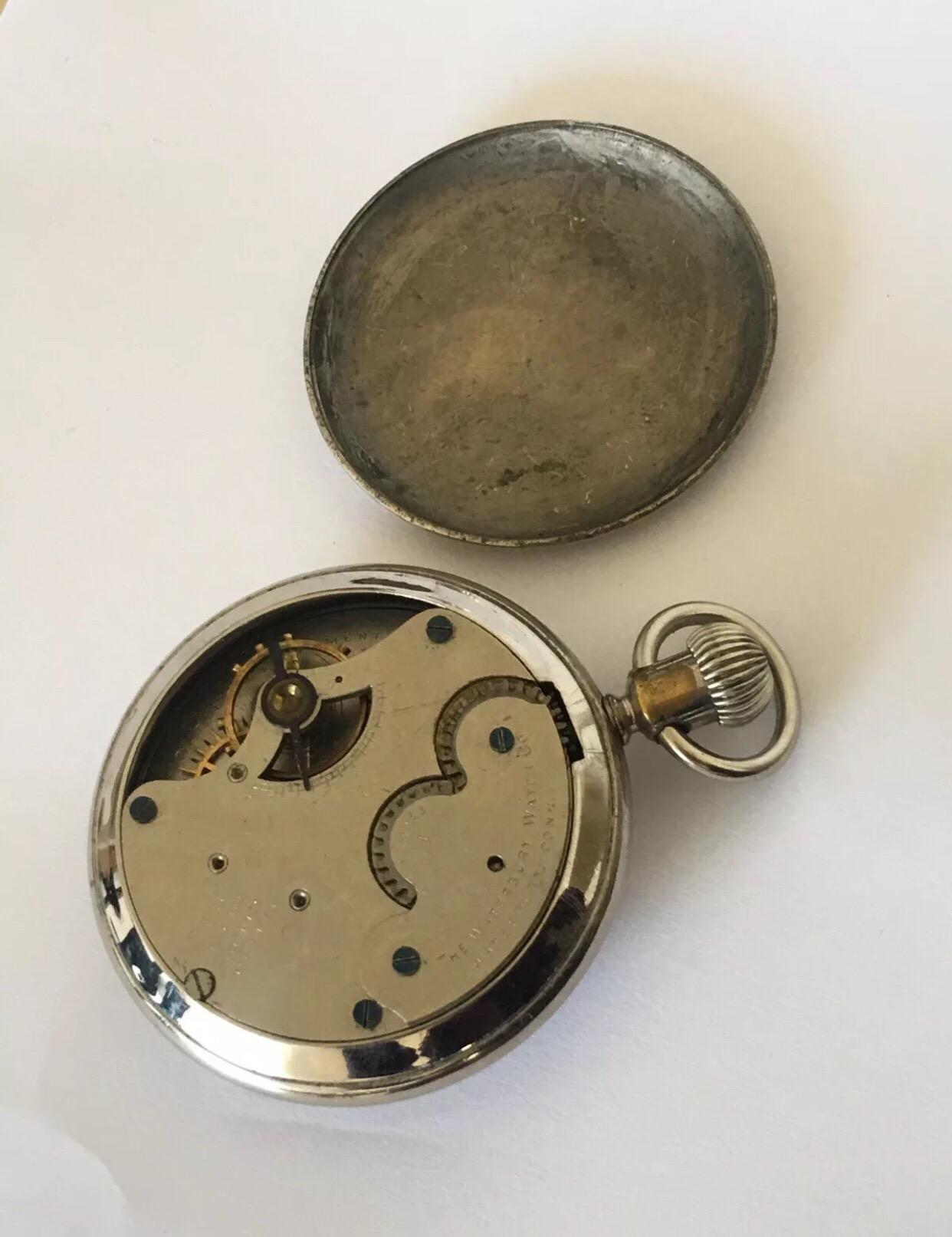 Antike Duplex Escapement Taschenuhr, signiert The Waterbury Watch Co. im Angebot 1