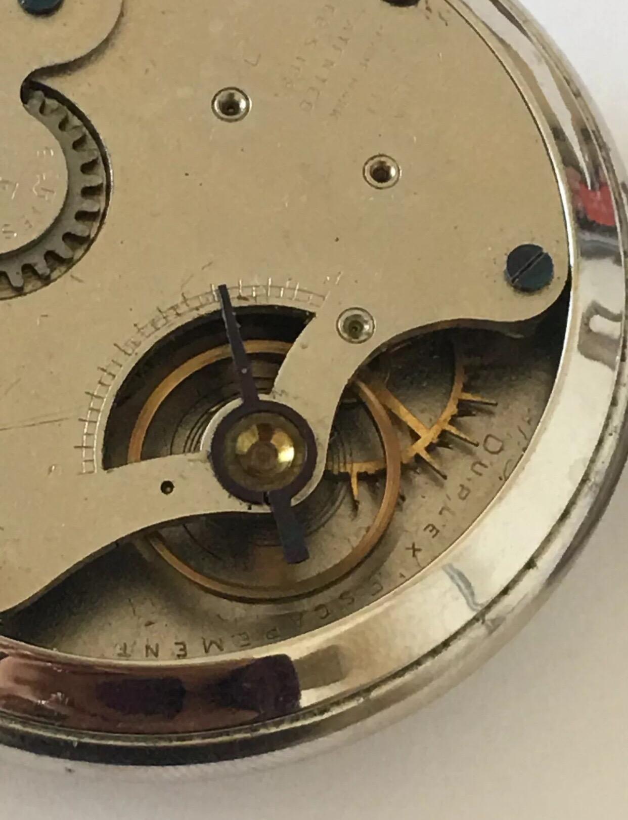 Antike Duplex Escapement Taschenuhr, signiert The Waterbury Watch Co. im Angebot 5