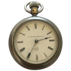 Antique Duplex Pocket Watch Signed Waterbury Watch Co.