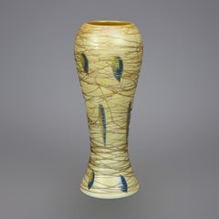 Antike Durand Vase aus Kunstglas mit Fäden, ca. 1930