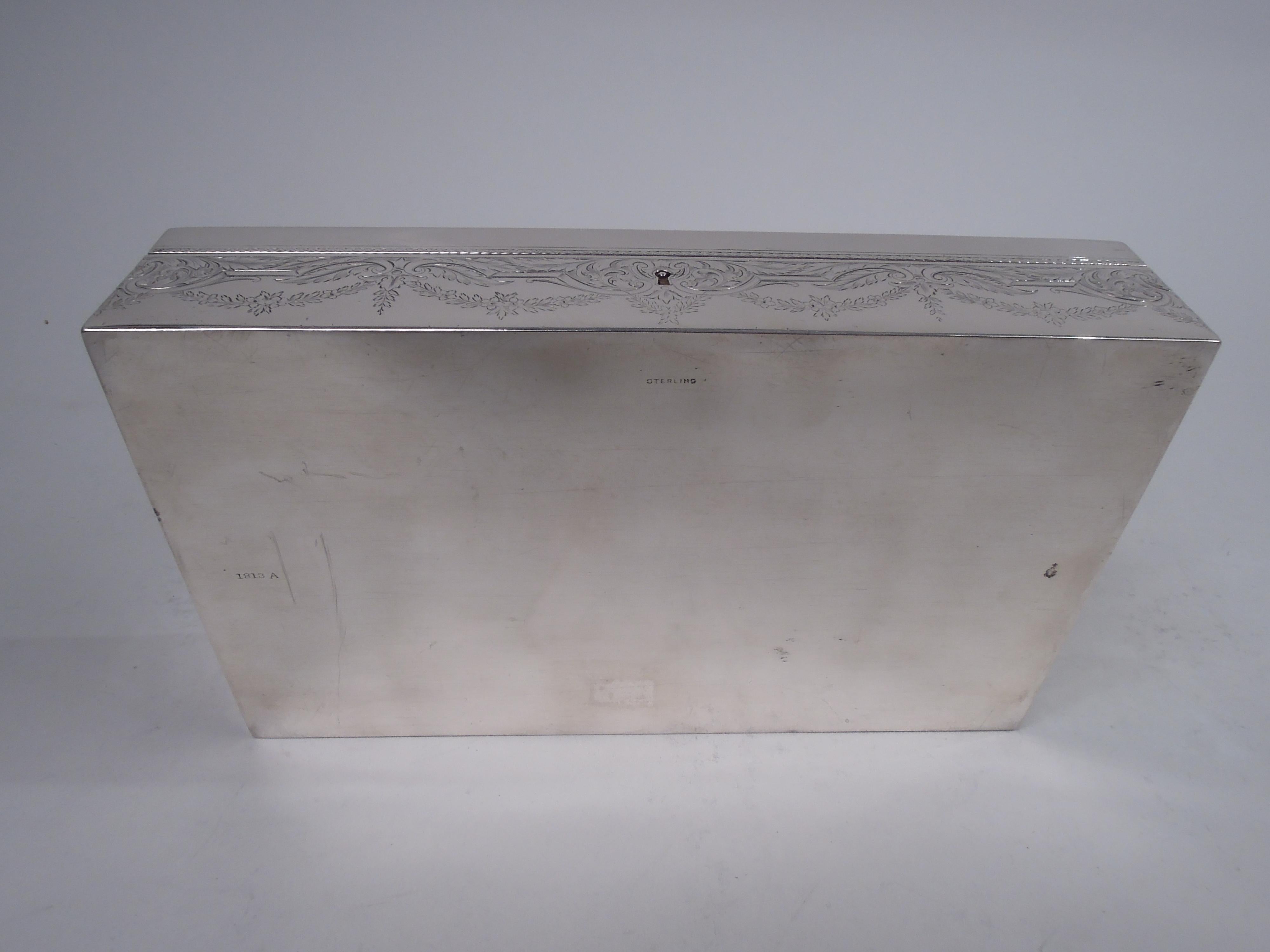 Antique Durgin American Edwardian Classical Sterling Silver Humidor 5