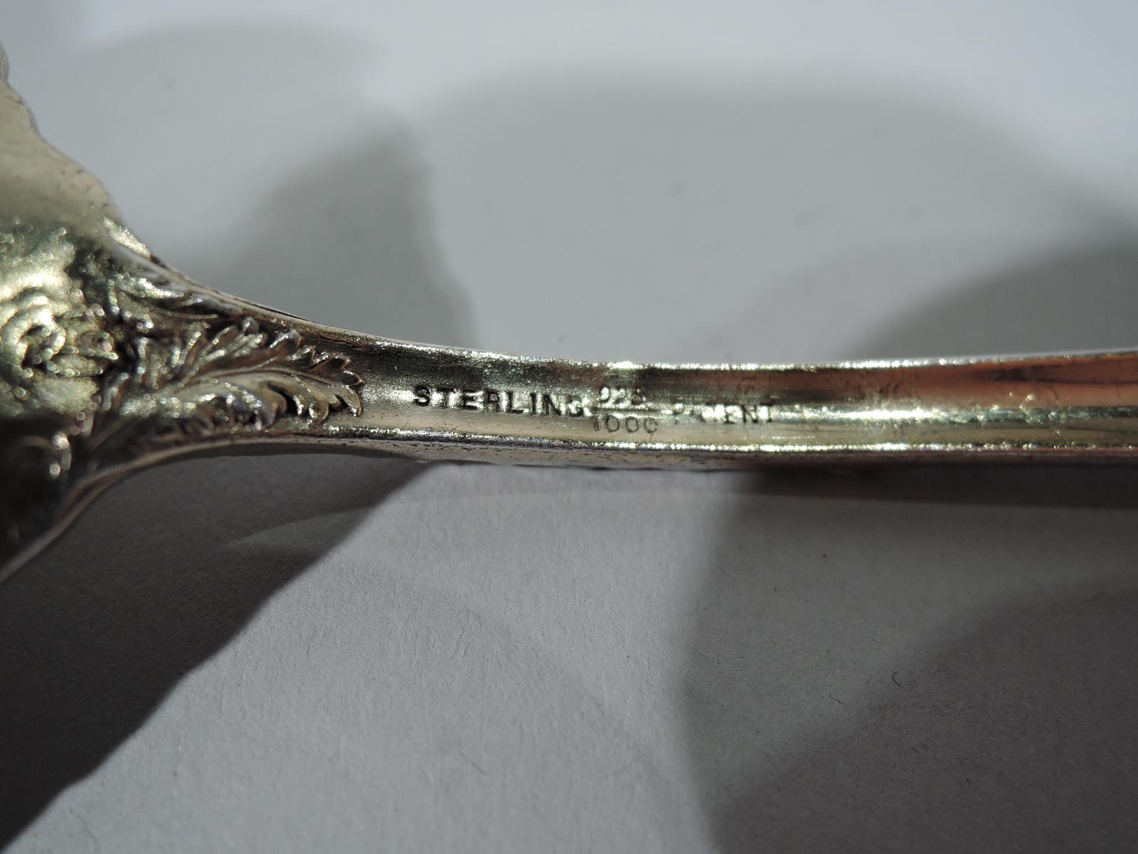 Antique Durgin Chrysanthemum Gilt Sterling Silver and Enamel Fork In Good Condition In New York, NY