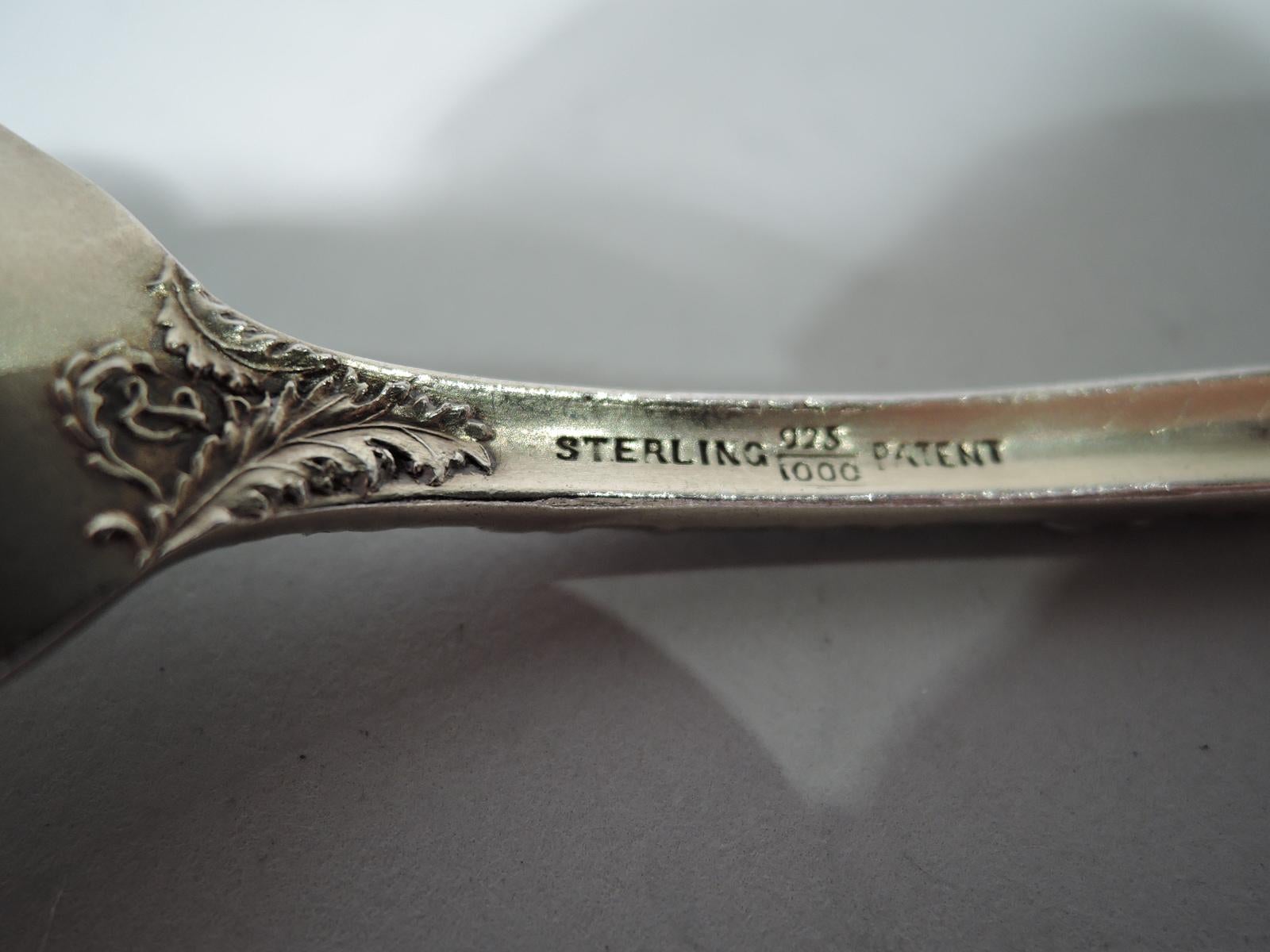 Antique Durgin Chrysanthemum Gilt Sterling Silver & Enamel Buffet Fork In Good Condition In New York, NY