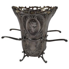 Antique Durgin Rococo Revival Sterling Silver Sedan Chair Vase
