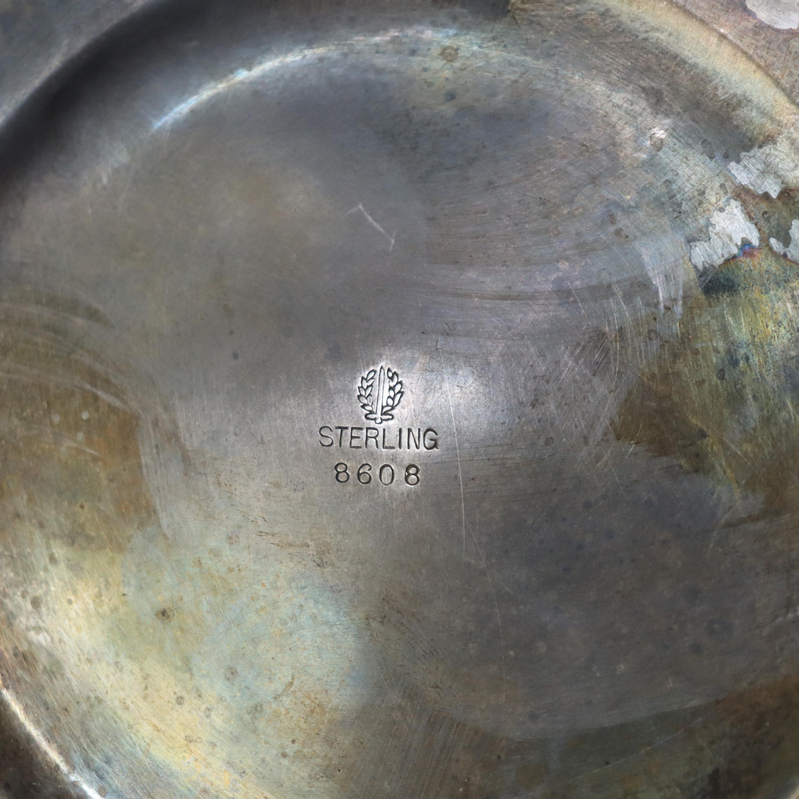 Antique Durgin Sterling Silver Reticulated Weighted Flower Basket C1920 en vente 5