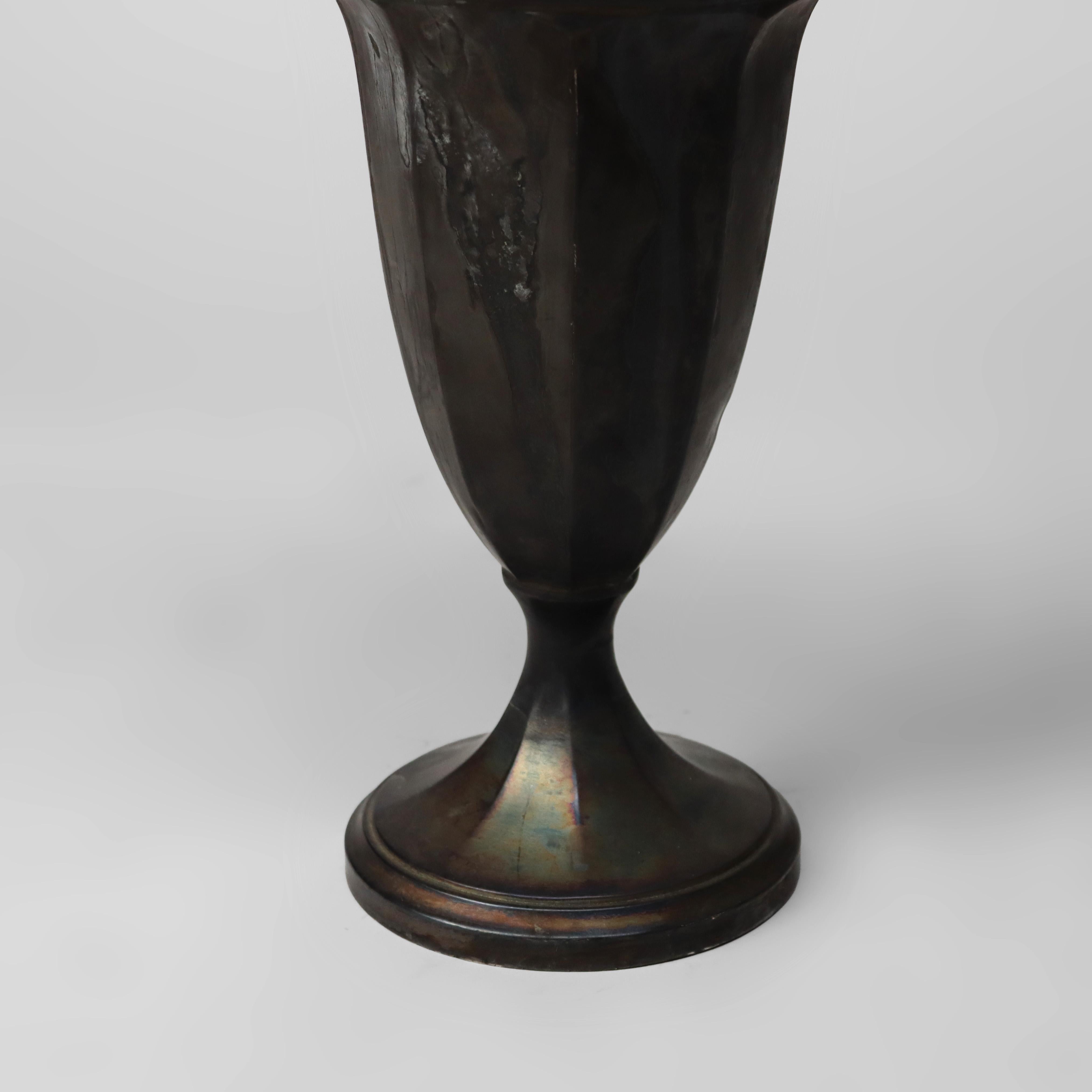 Antique Durgin Sterling Silver Reticulated Weighted Flower Basket C1920 Bon état - En vente à Big Flats, NY