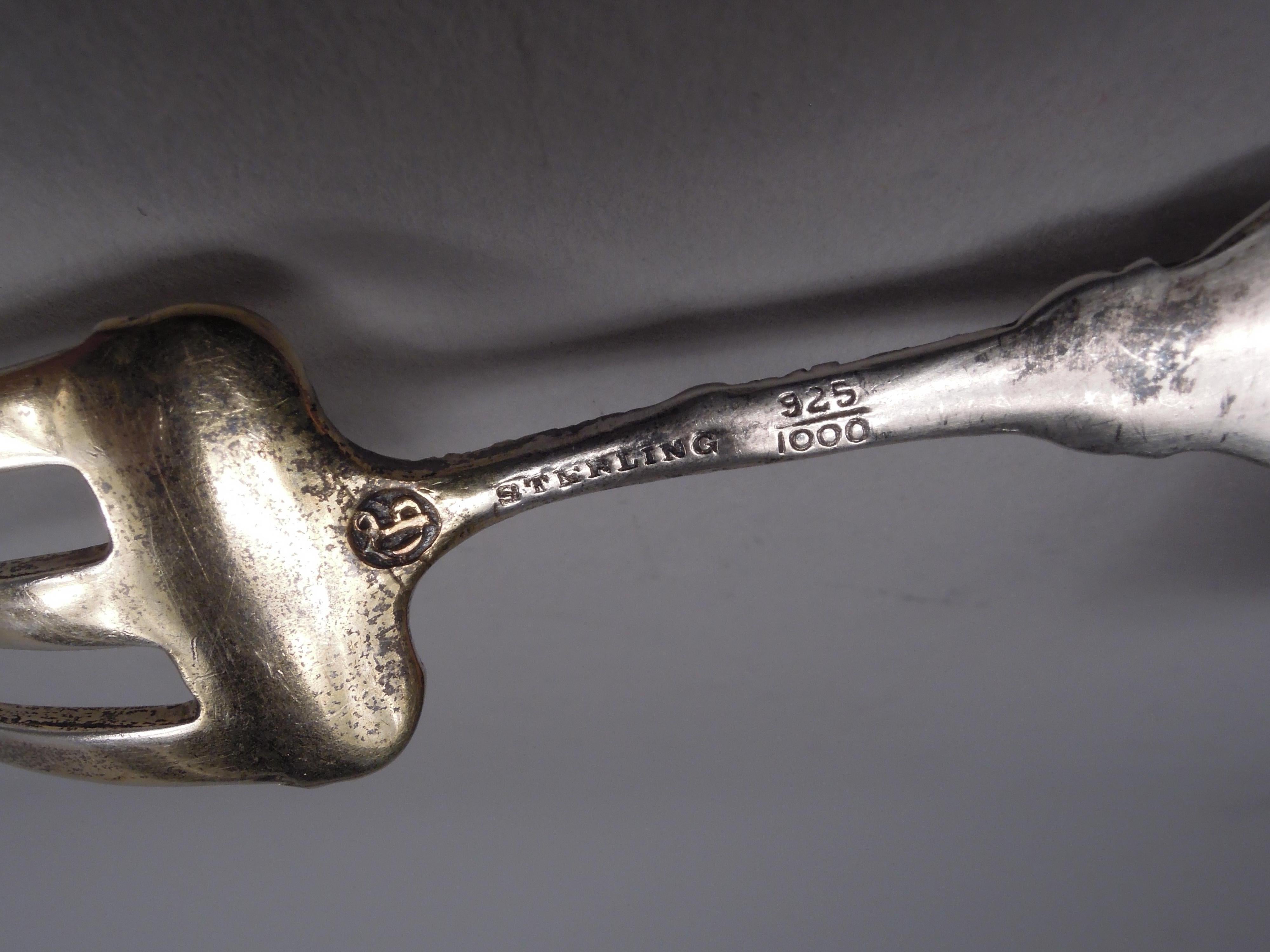 Antique Durgin Victorian Sterling Silver Strawberry Forks For Sale 2