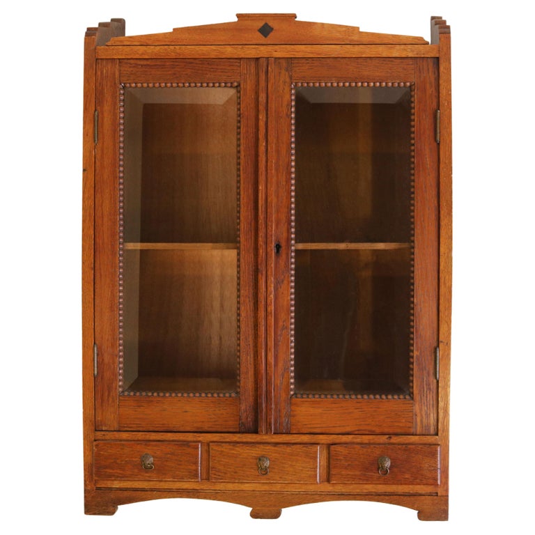 Antique Dutch Art Deco 1920 Wall Amsterdam School Beveled Glass