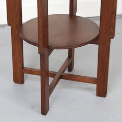 Antique Dutch Art Deco 1930s Design Side Table from Oak