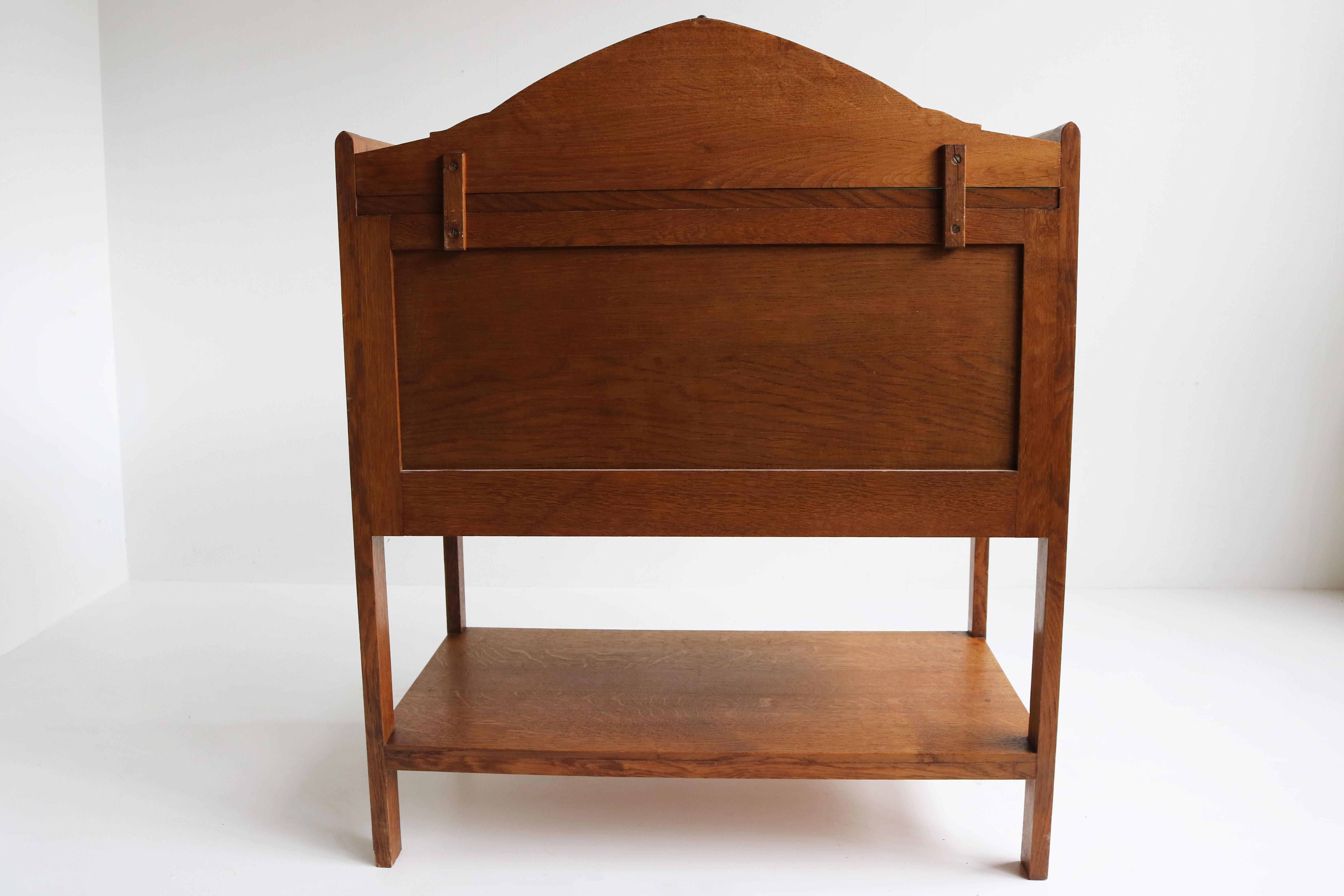 Antique Dutch Art Deco Amsterdam School 1920 Tea Cabinet / Display Bar Cabinet For Sale 4