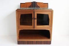 Antique Dutch Art Deco Amsterdam School 1920 Tea Cabinet / Display Cabinet Oak
