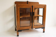 Antique Dutch Art Deco Amsterdam School 1930 Tea Cabinet / Display Cabinet Bar