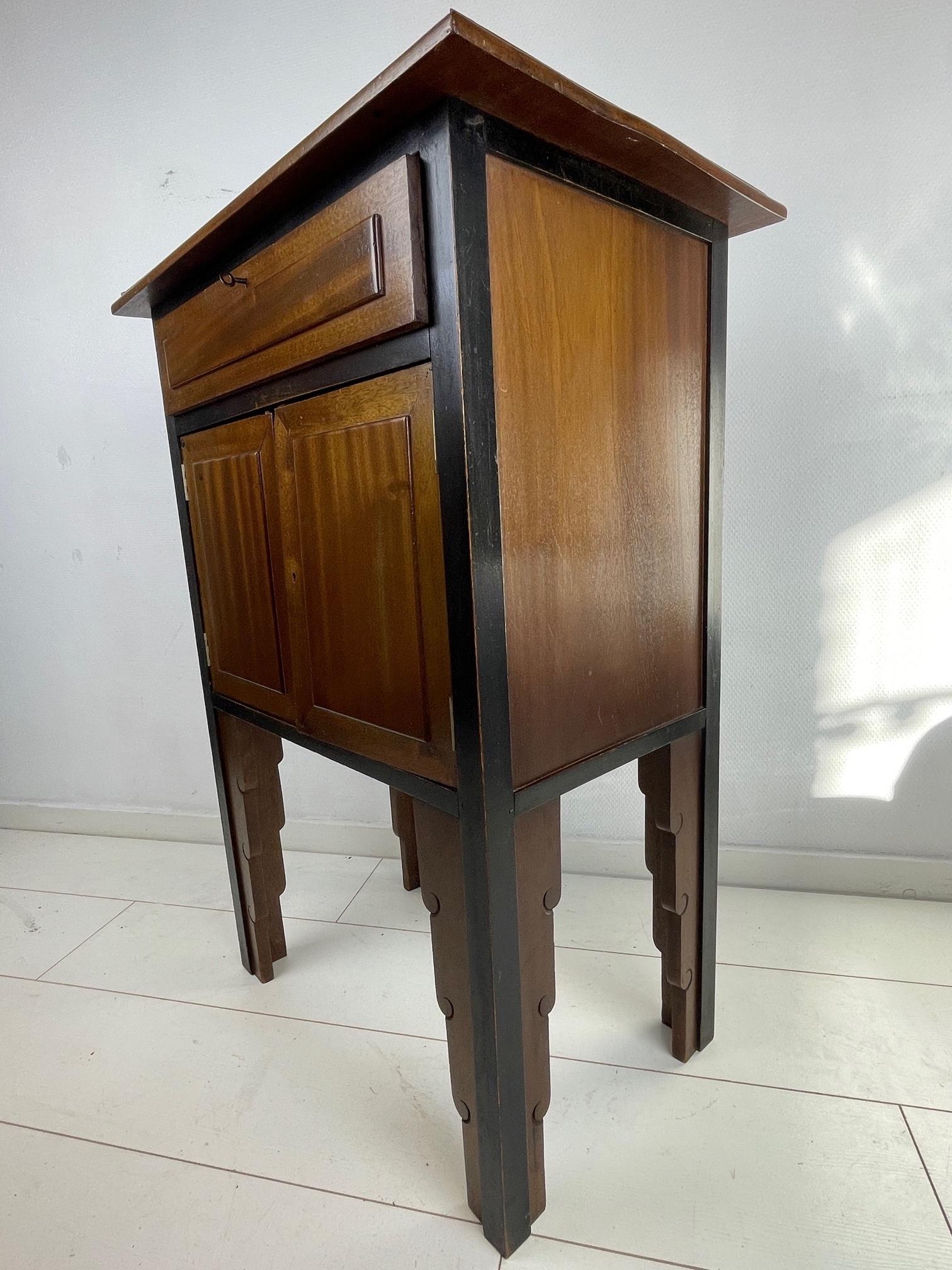 Antique Dutch Art Deco Amsterdam School Wooden 'Radio' Cupboard from NSF, 1927 6
