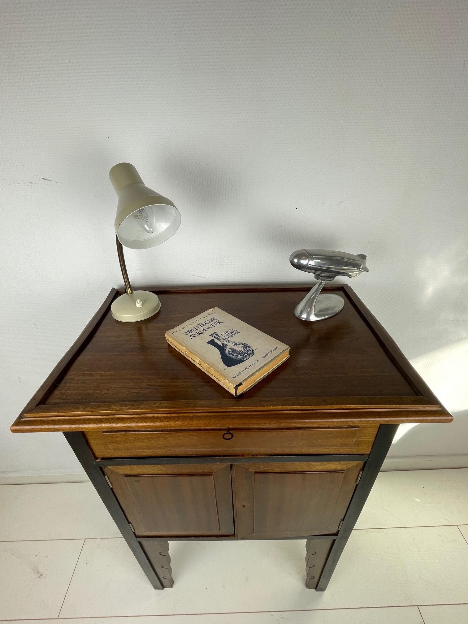 Antique Dutch Art Deco Amsterdam School Wooden 'Radio' Cupboard from NSF, 1927 3