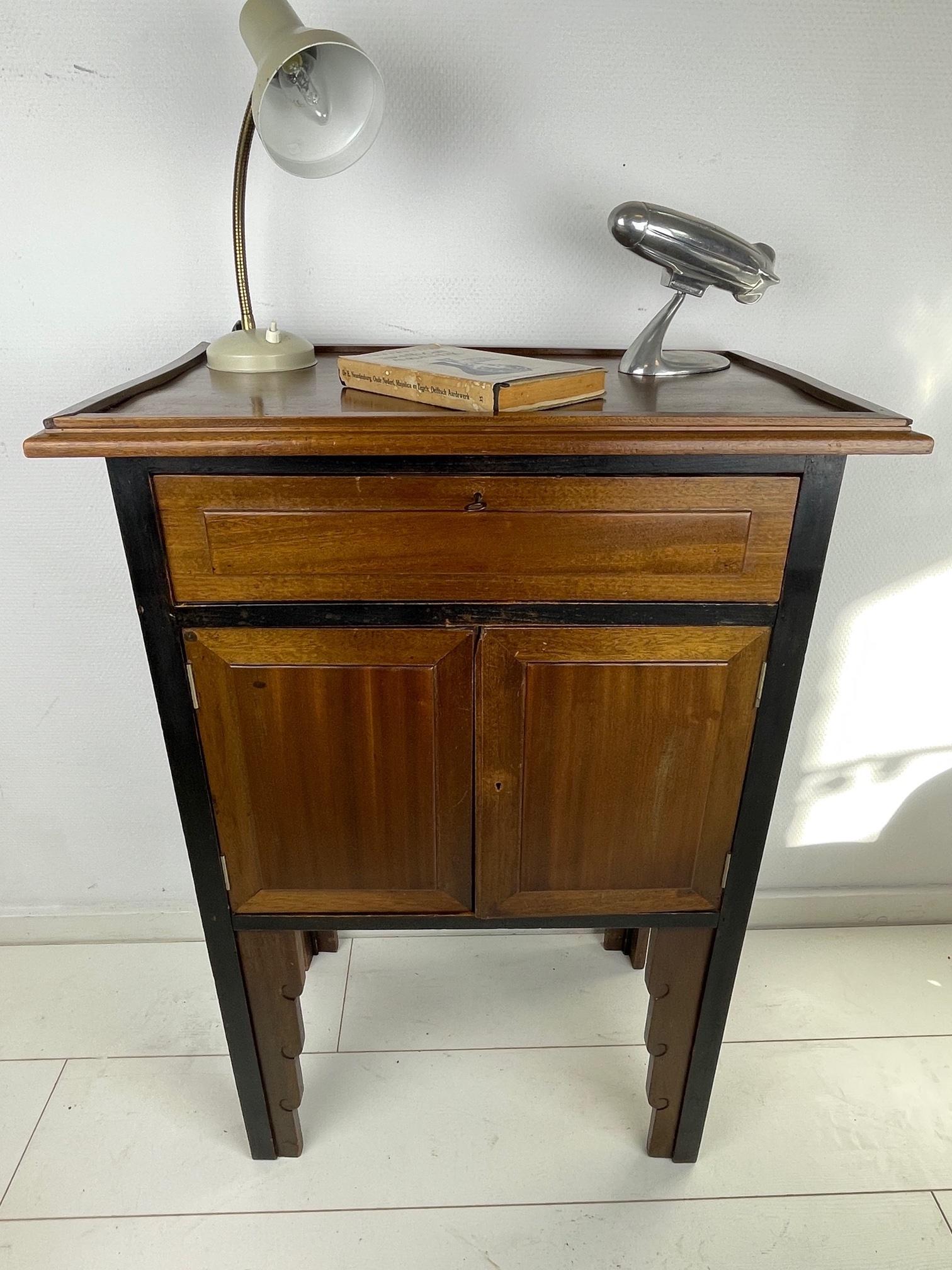Antique Dutch Art Deco Amsterdam School Wooden 'Radio' Cupboard from NSF, 1927 4