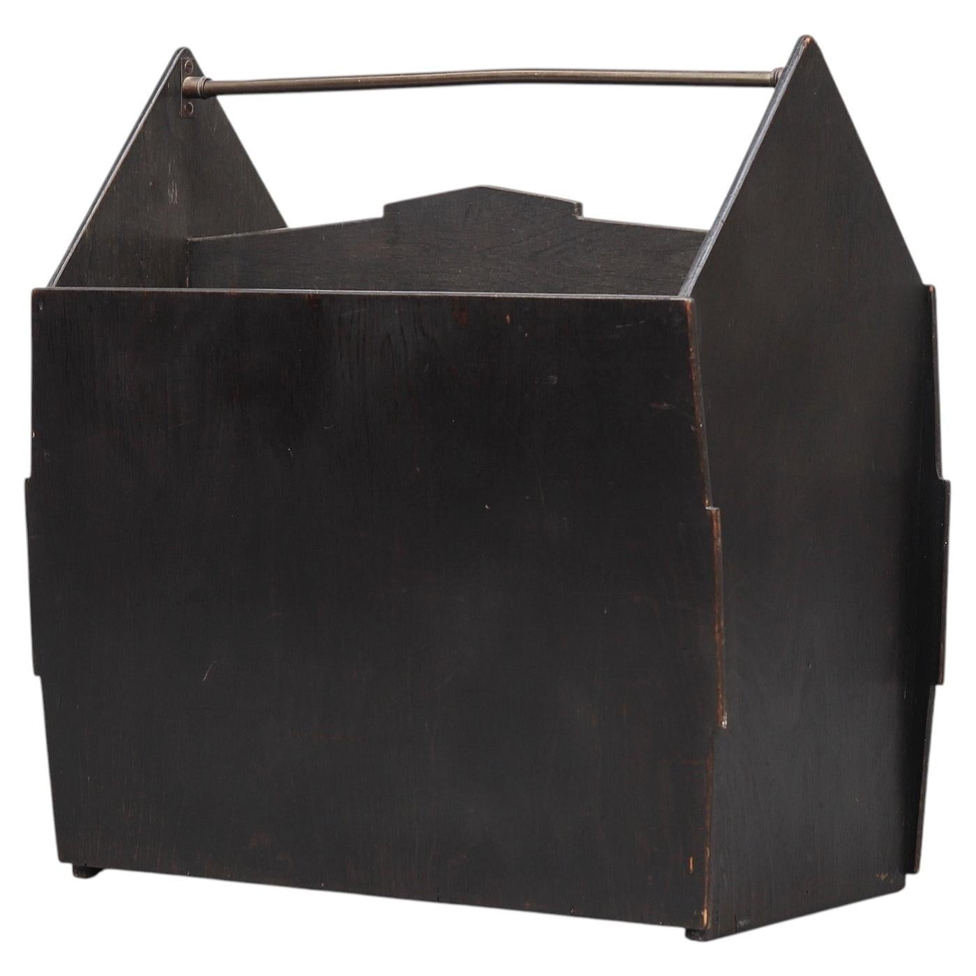 Revistero o soporte antiguo holandés de diseño Art Decó Bauhaus de los años 30