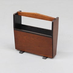 Antique Dutch Art Deco Bauhaus 1930s Design Magazine Rack / Stand of Oak