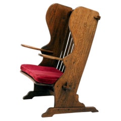 Panca da ingresso in rovere in stile Arts and Crafts olandese d'epoca, primi anni del XX secolo